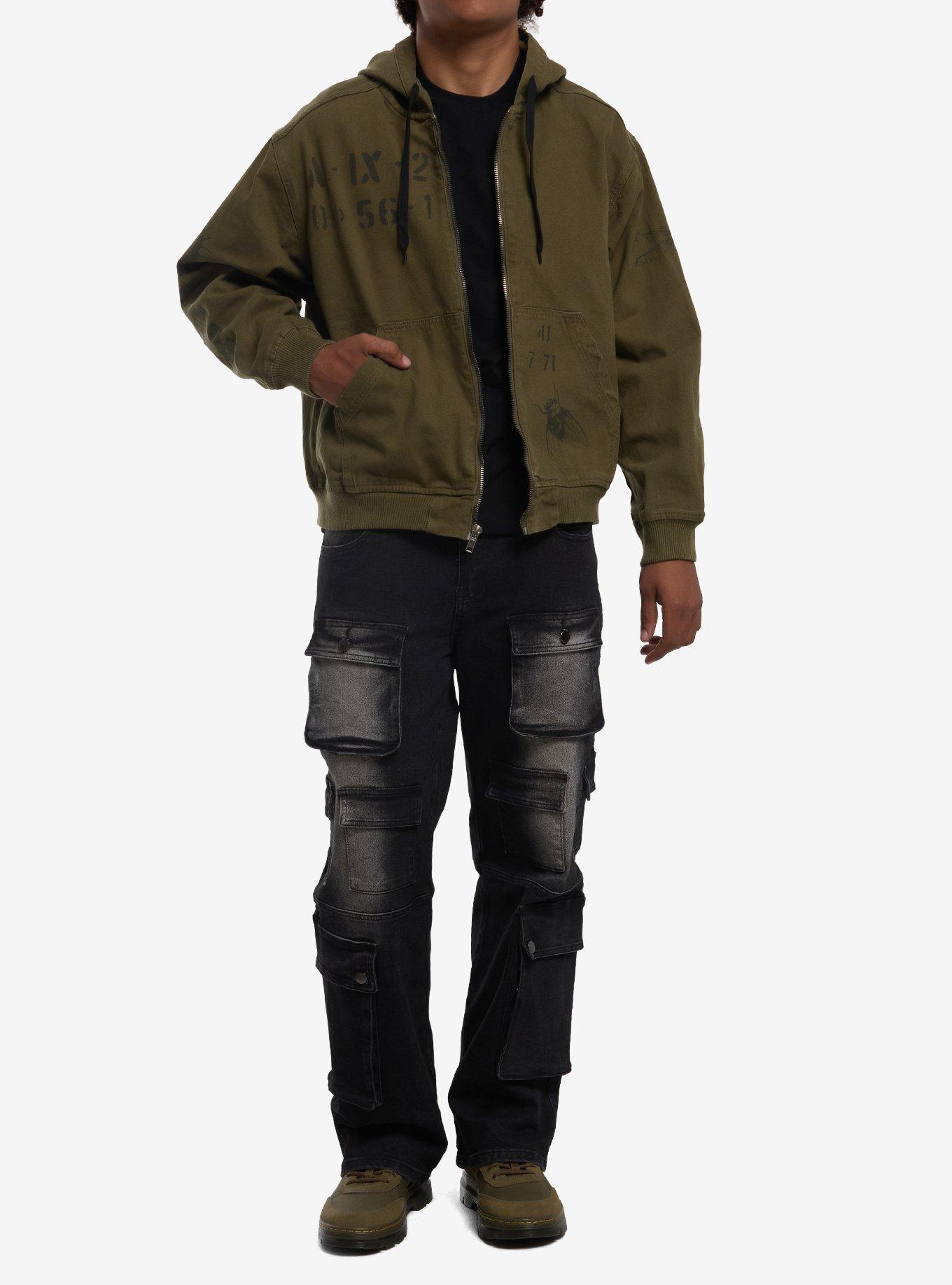 Olive Insects Radiation Symbol Jacket, BLACK, alternate