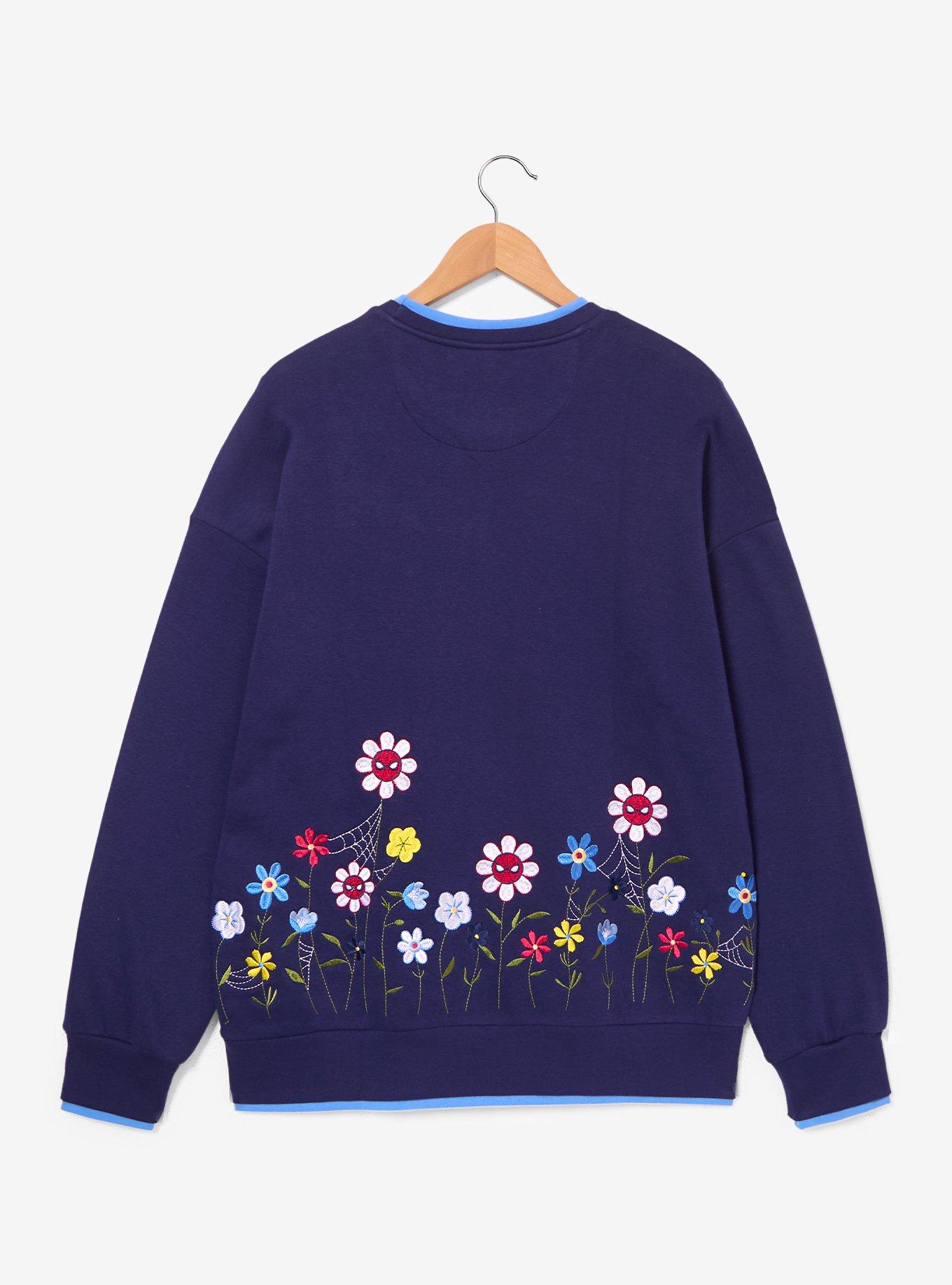 Marvel Spider-Man Floral Garden Crewneck &mdash; BoxLunch Exclusive, , hi-res