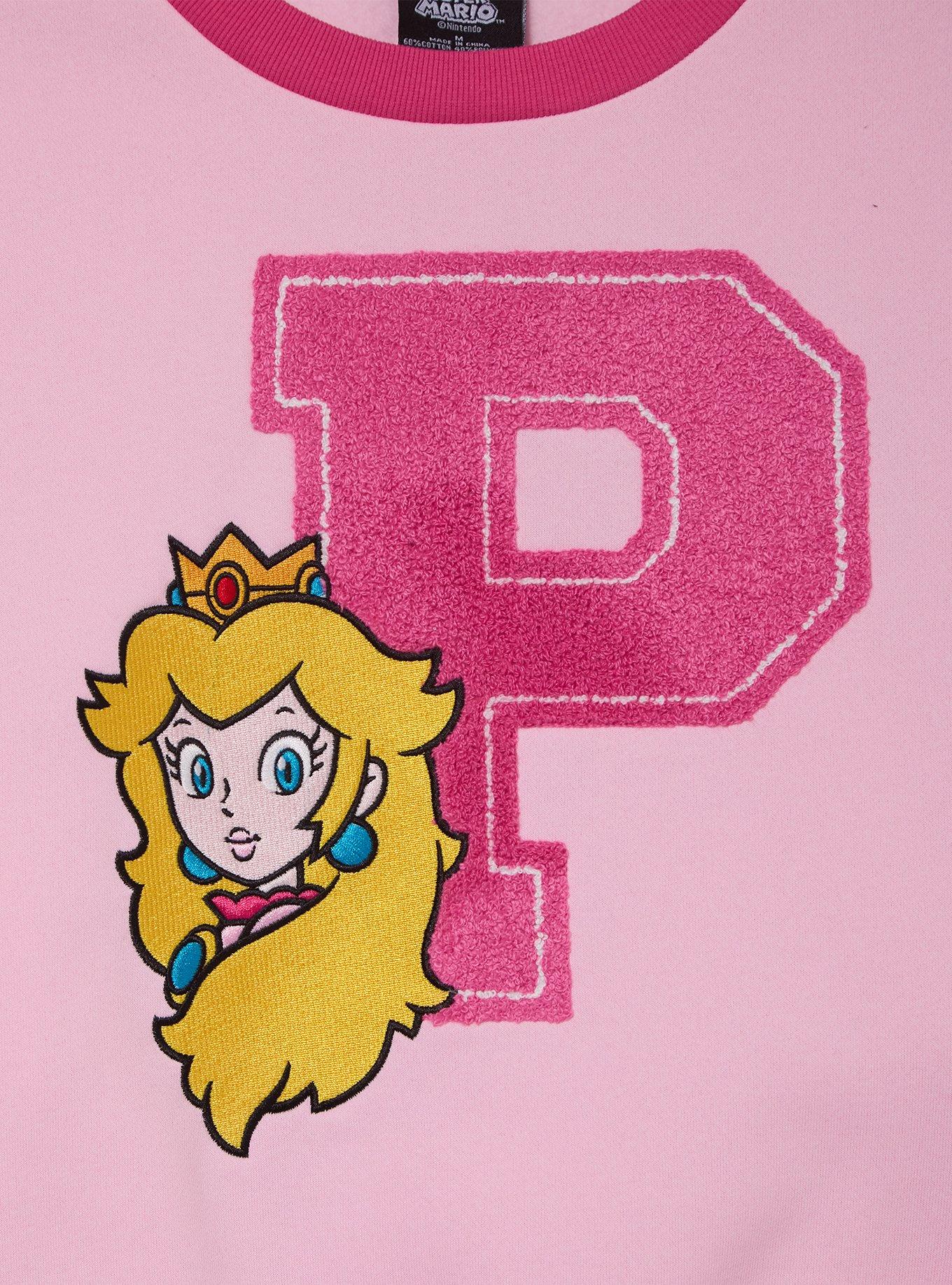 Nintendo Super Mario Bros. Princess Peach Women's Cropped Crewneck &mdash; BoxLunch Exclusive, , hi-res