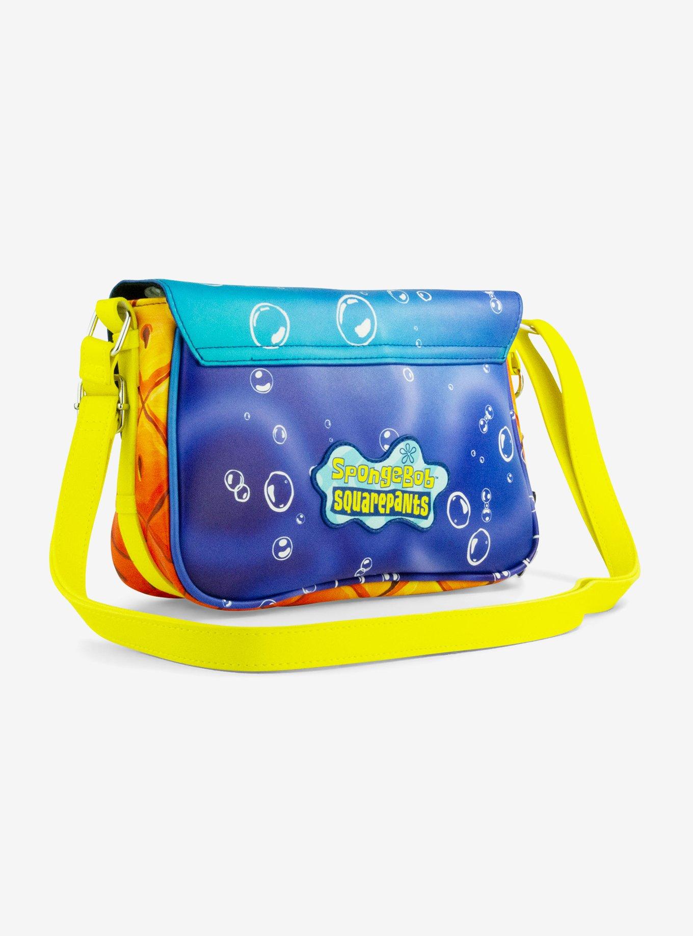 SpongeBob SquarePants Excited Full Body Pose Applique Crossbody Bag, , alternate