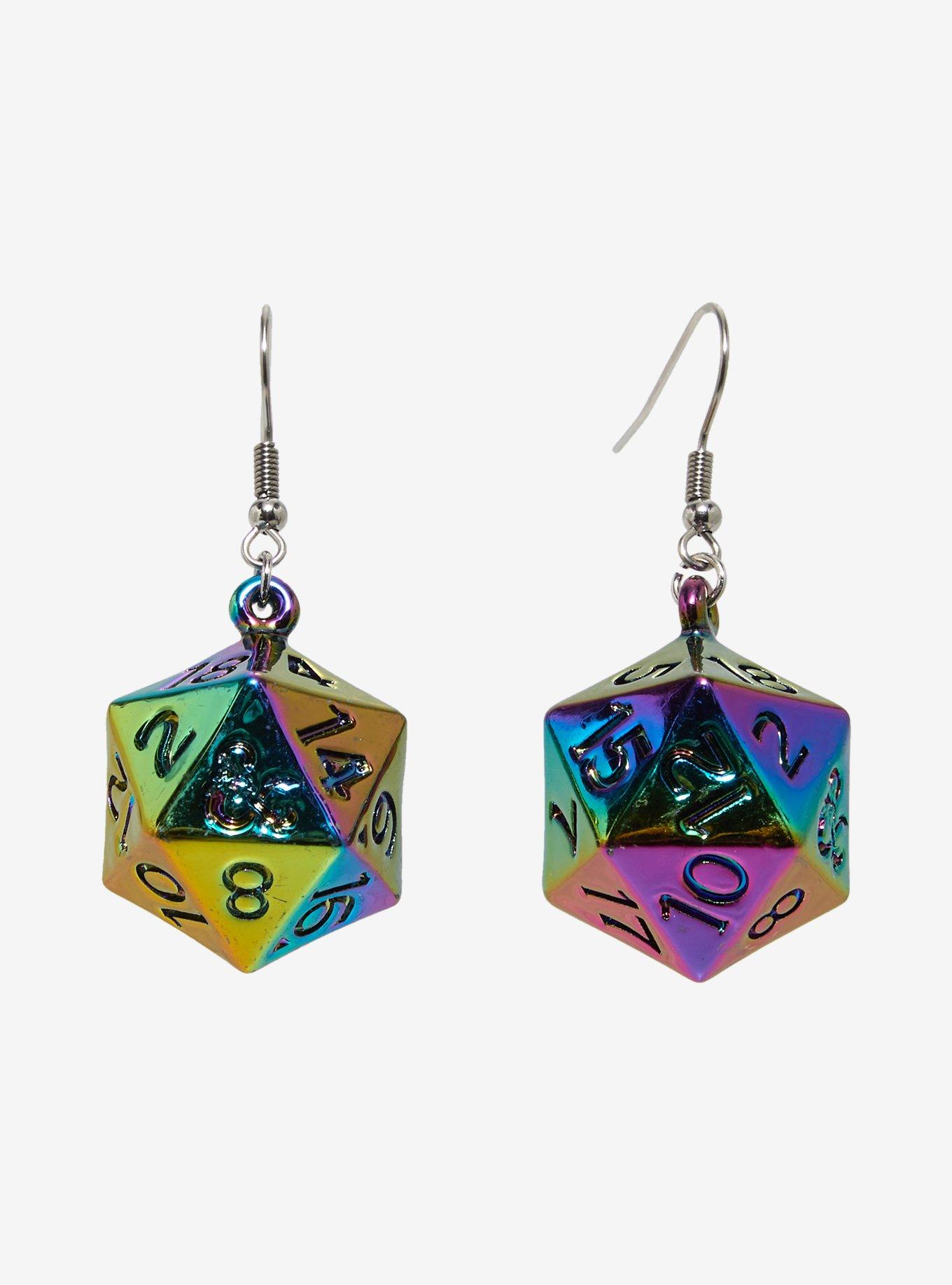 Dungeons & Dragons Anodized D20 Drop Earrings, , hi-res