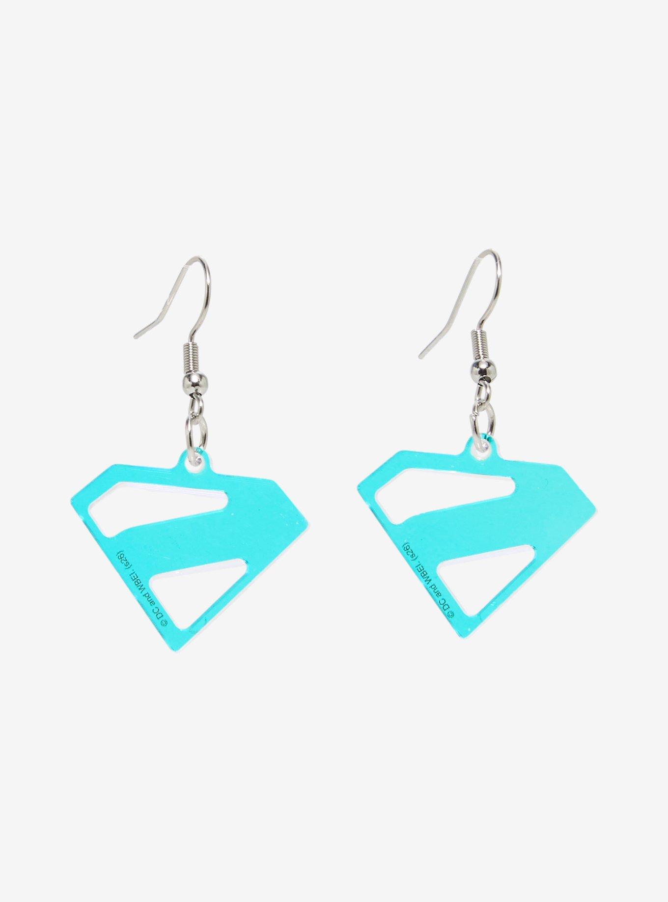 DC Comics Supergirl Logo Drop Earrings, , hi-res