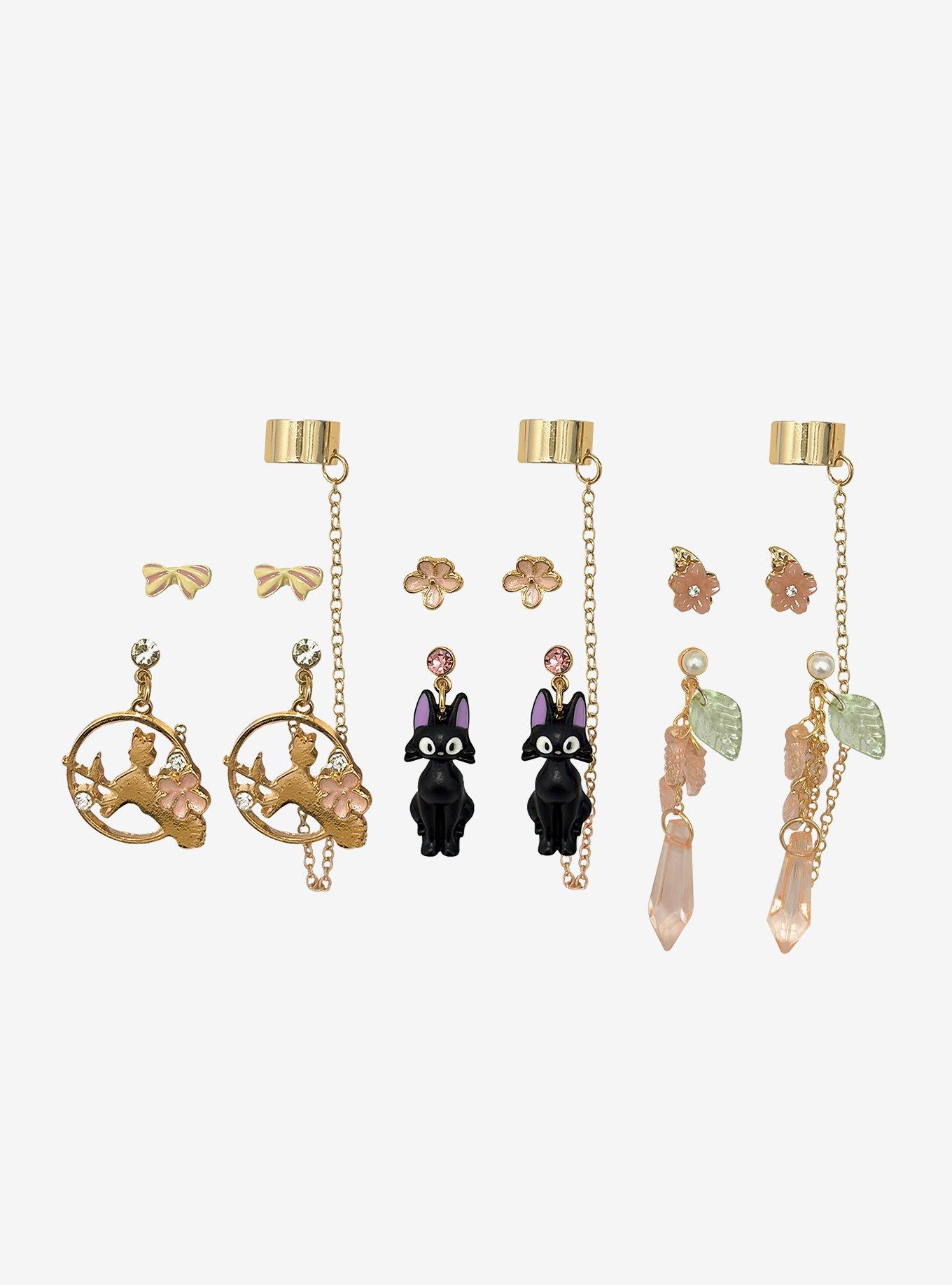 Studio Ghibli&reg; Kiki's Delivery Service Jiji & Kiki Cuff & Stud Earring Set, , hi-res