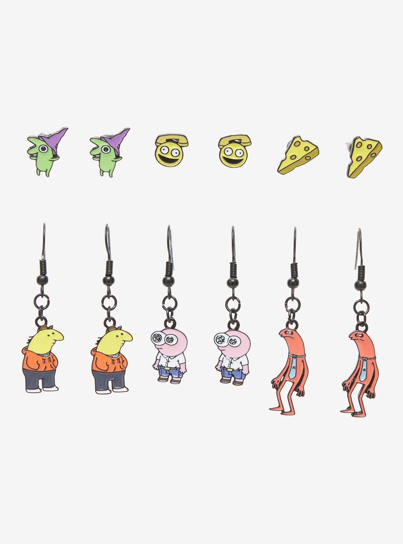 Smiling Friends Character Earring Set, , hi-res