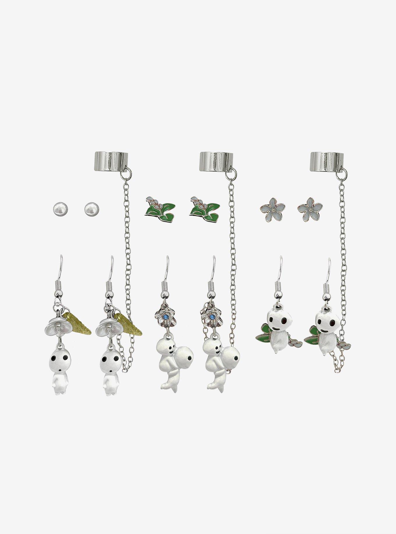 Studio Ghibli&reg; Princess Mononoke Kodama Flower Cuff Earring Set, , hi-res