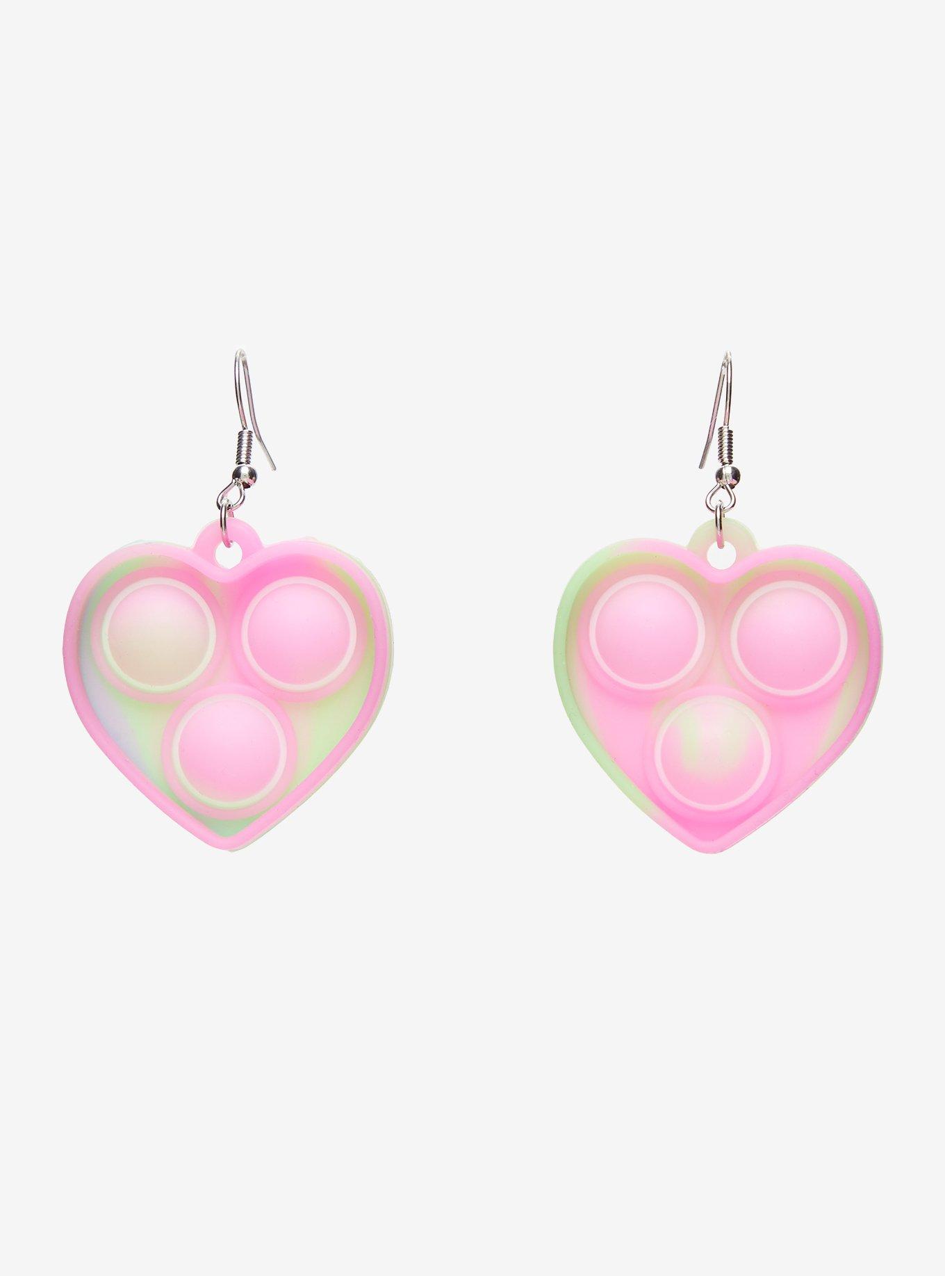 Sweet Society Heart Fidget Toy Earrings, , hi-res