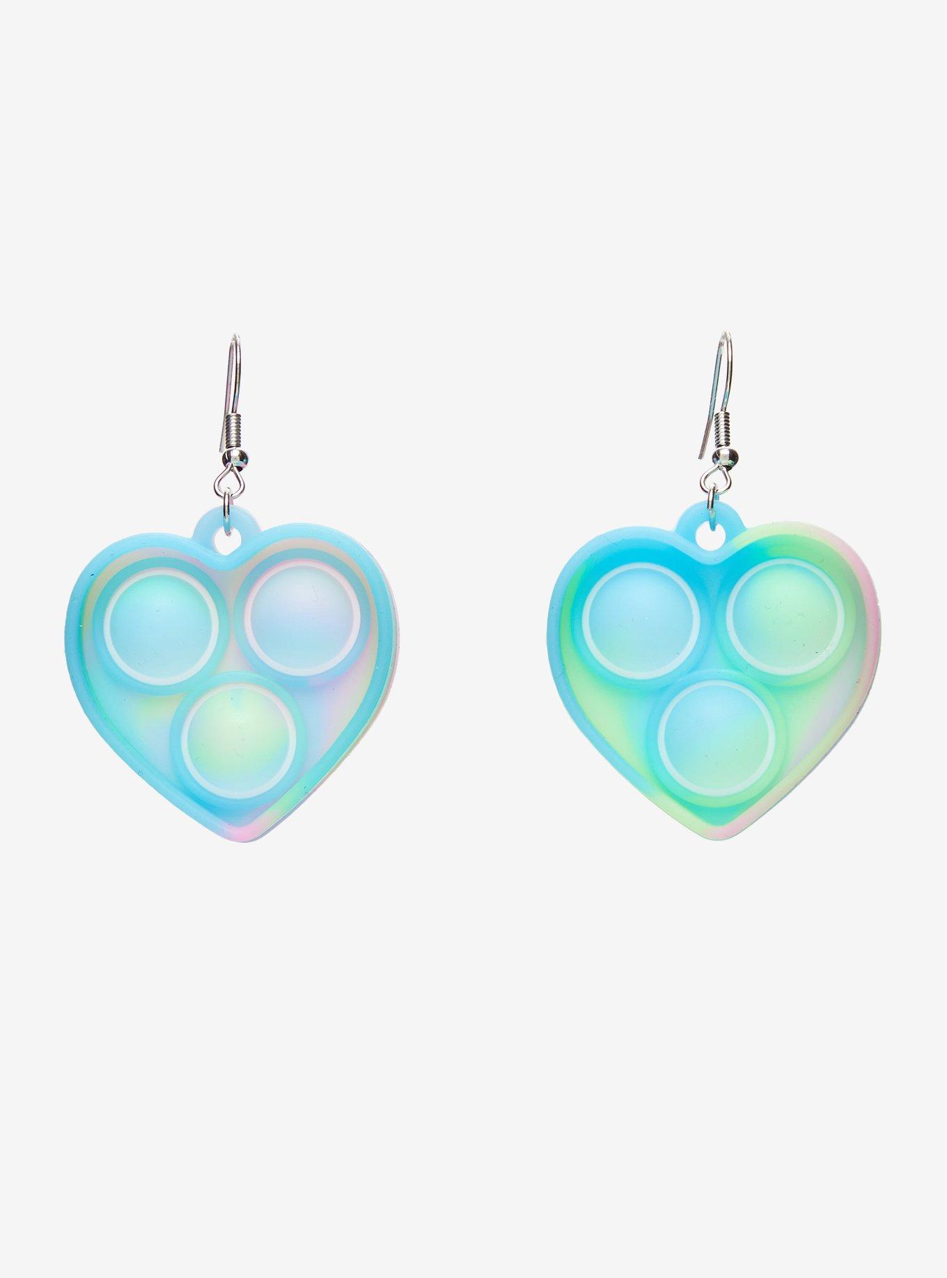 Sweet Society Heart Fidget Toy Earrings, , alternate