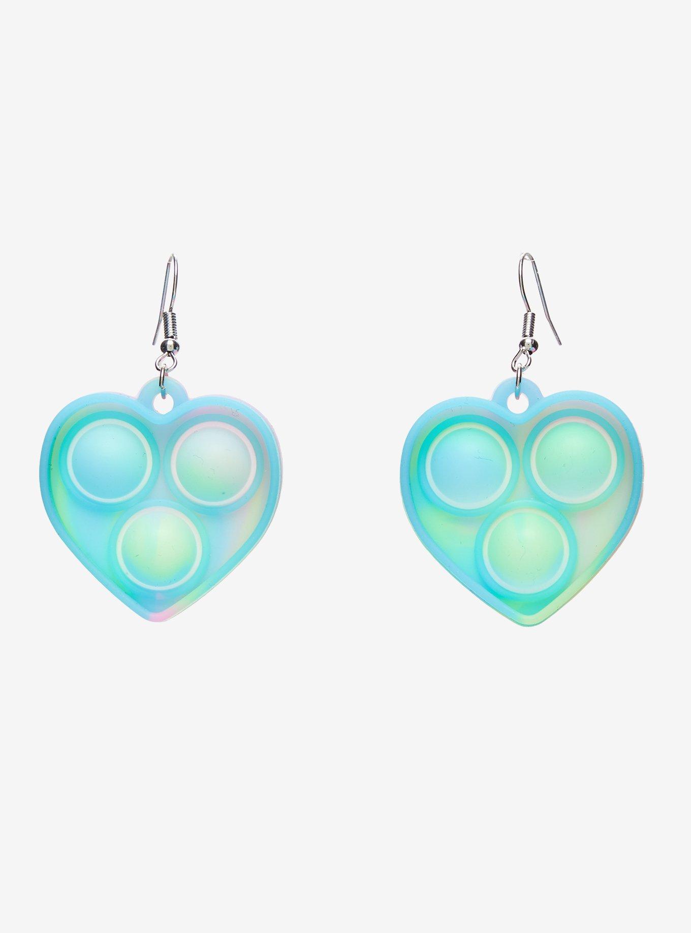 Sweet Society Heart Fidget Toy Earrings, , alternate