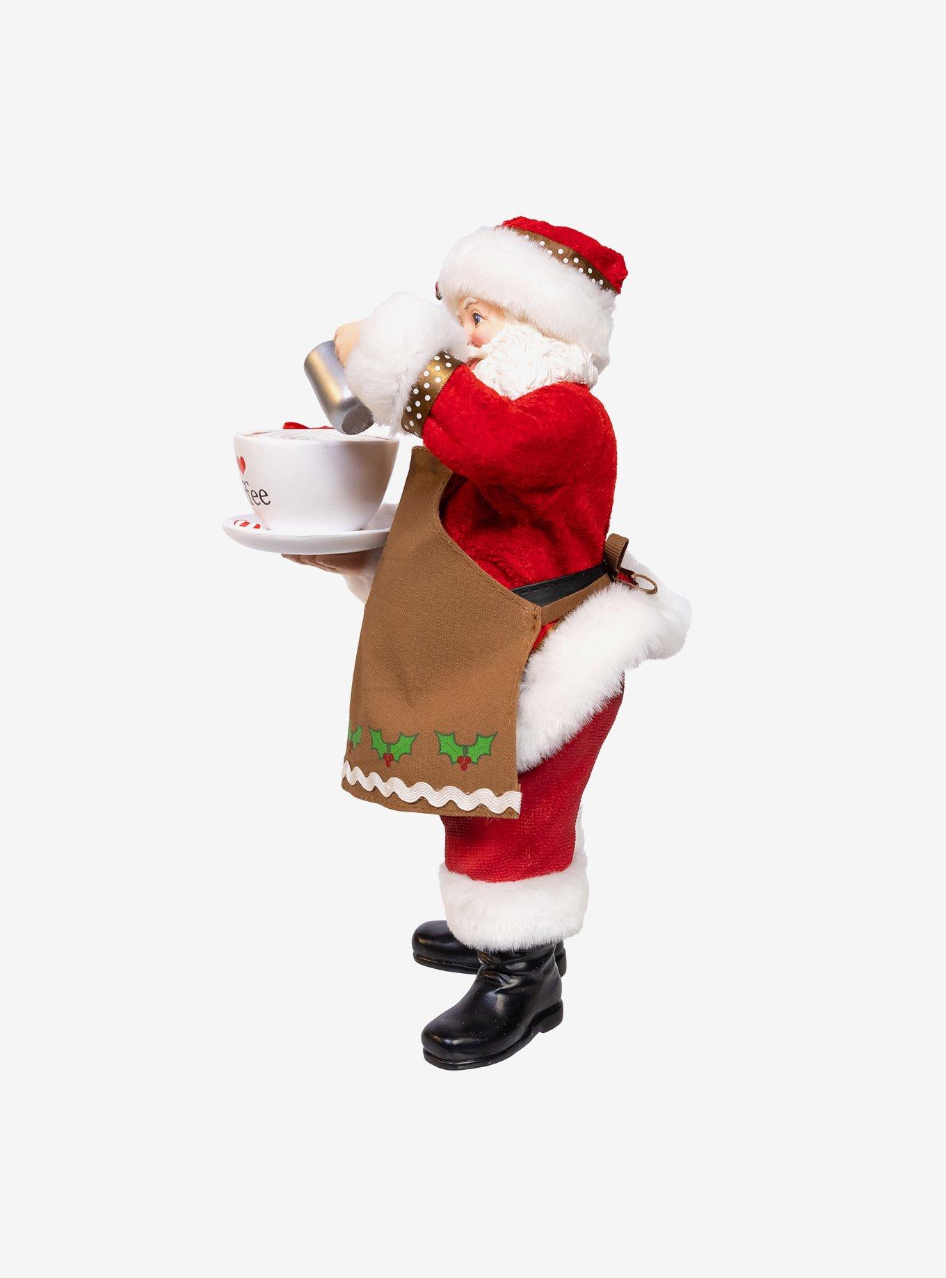 10.5-Inch Fabriche Santa with Oversized -InchI Love Coffee-Inch Cup and Creamer, , alternate