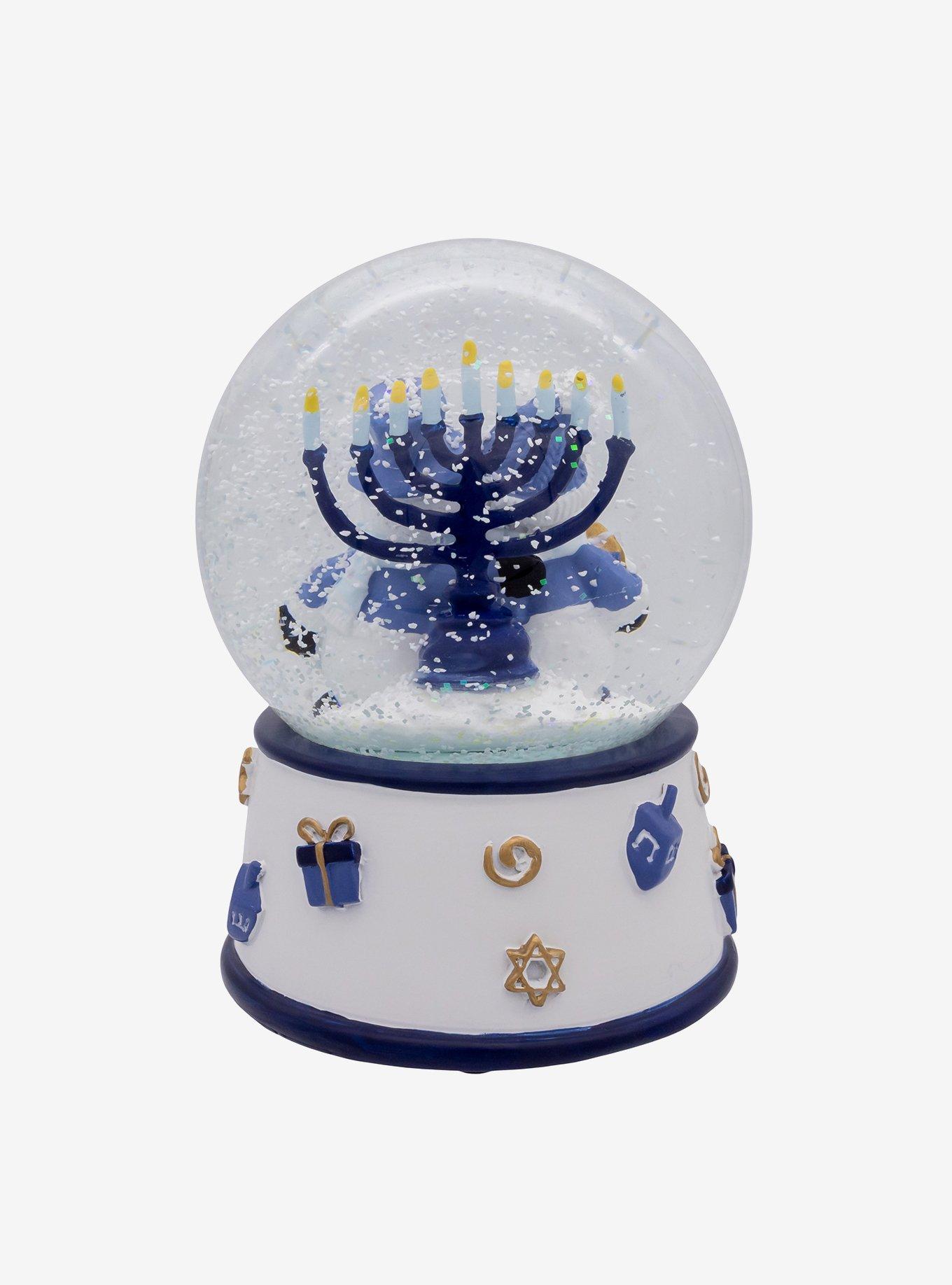 100MM Musical Wind-Up Hanukkah Snowman Water Globe, , alternate