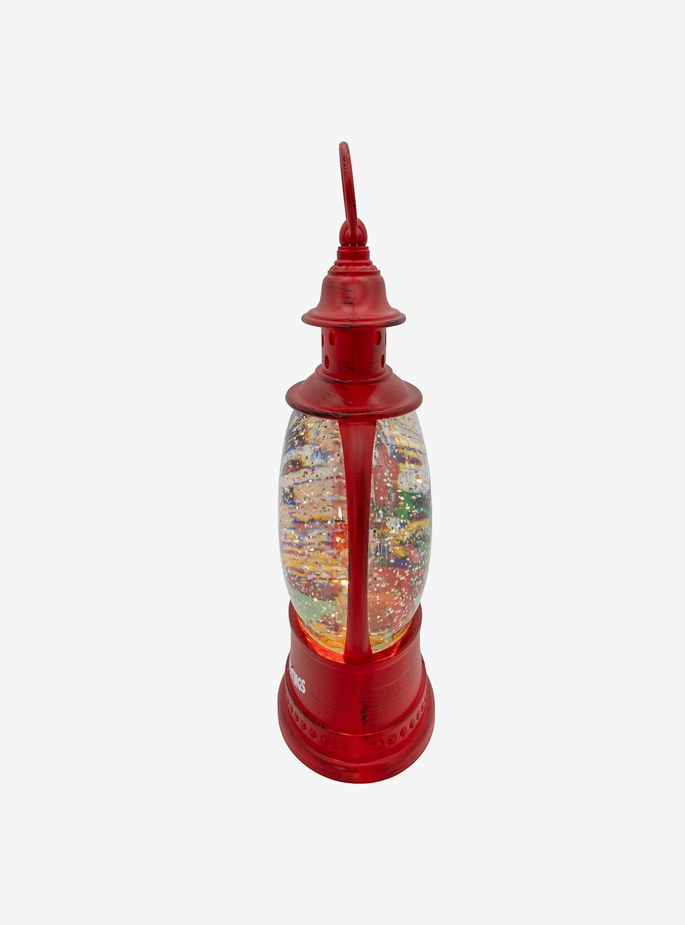 10-Inch Battery Operated USB LED Lighted Lantern with Spinning Glitter Water