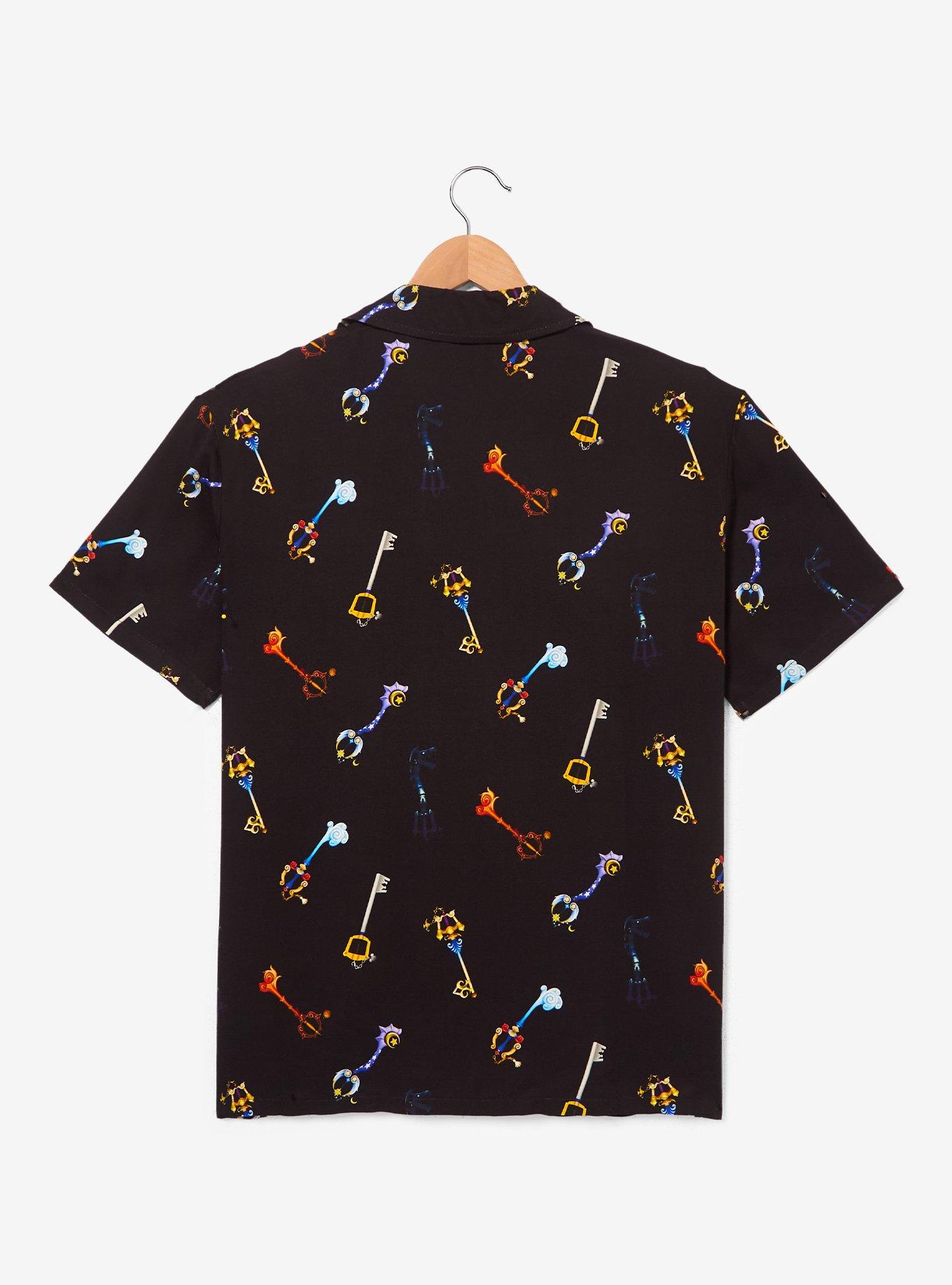 Disney Kingdom Hearts Keyblades Allover Print Woven Button-Up - BoxLunch Exclusive, , hi-res