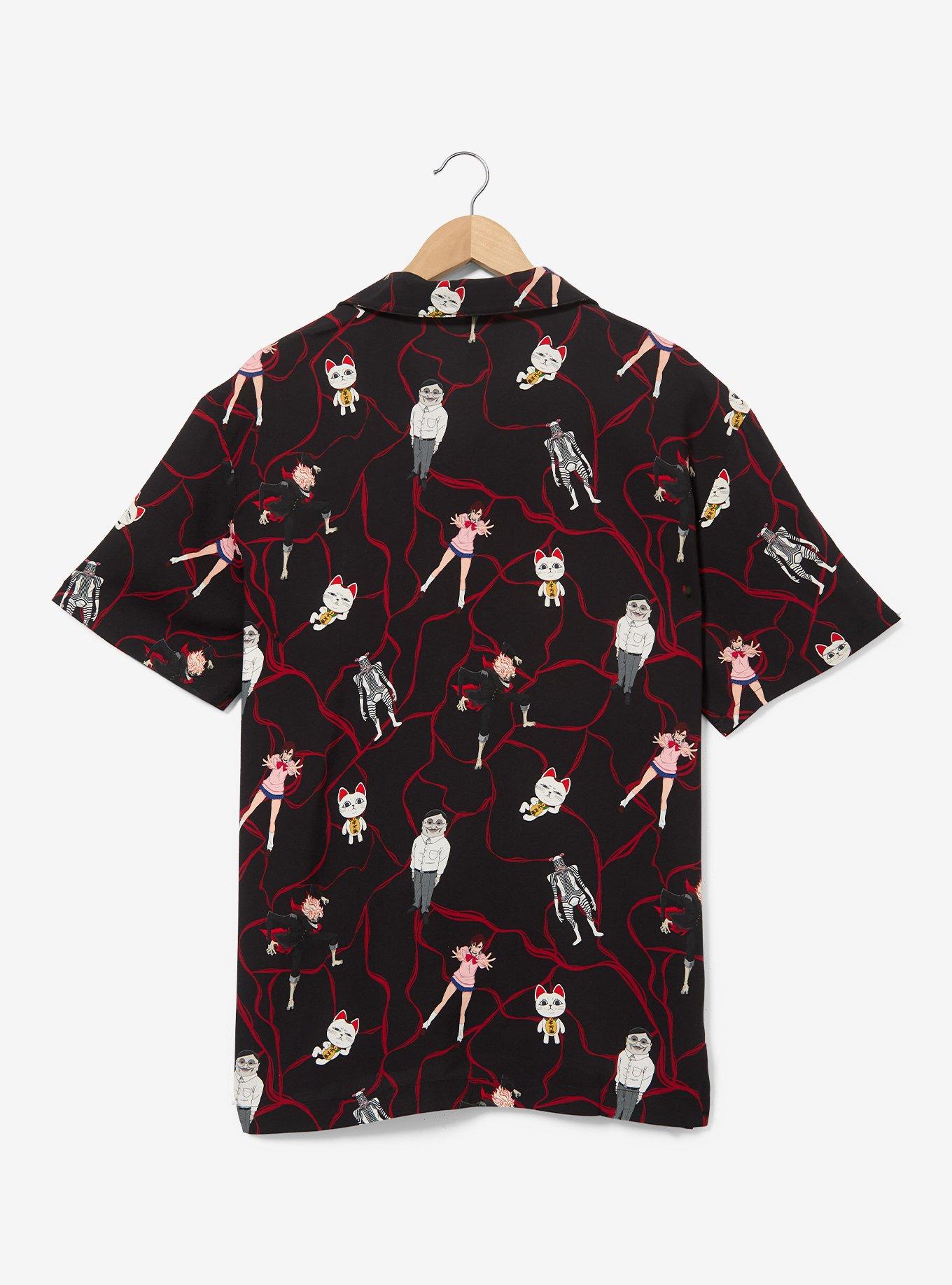 Dandadan Characters Allover Print Woven Button-Up - BoxLunch Exclusive, , hi-res