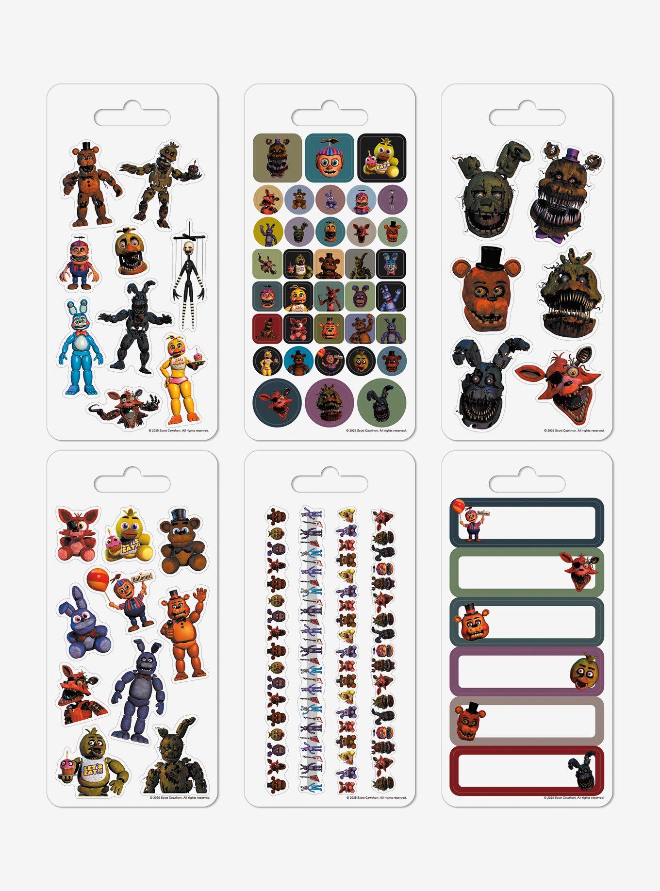 Five Nights At Freddy's Characters Sticker Sheet Set, , hi-res