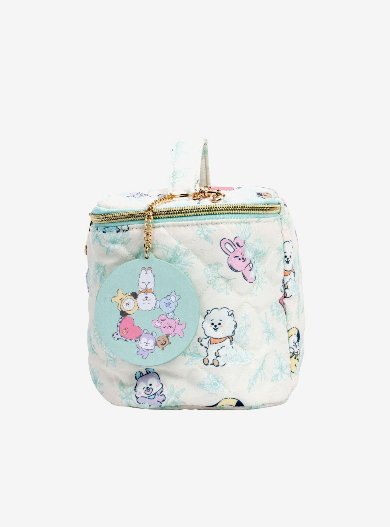 BT21 Quilted Train Cases w/ Mirror Keychain