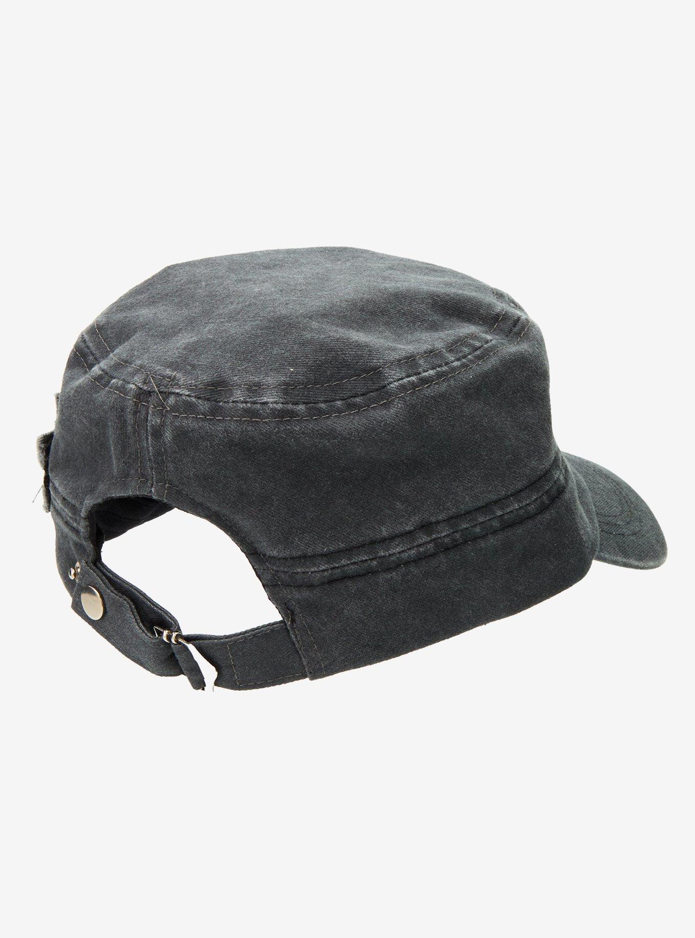 Grey Wash Zipper Stud Cadet Hat, , alternate - view 4