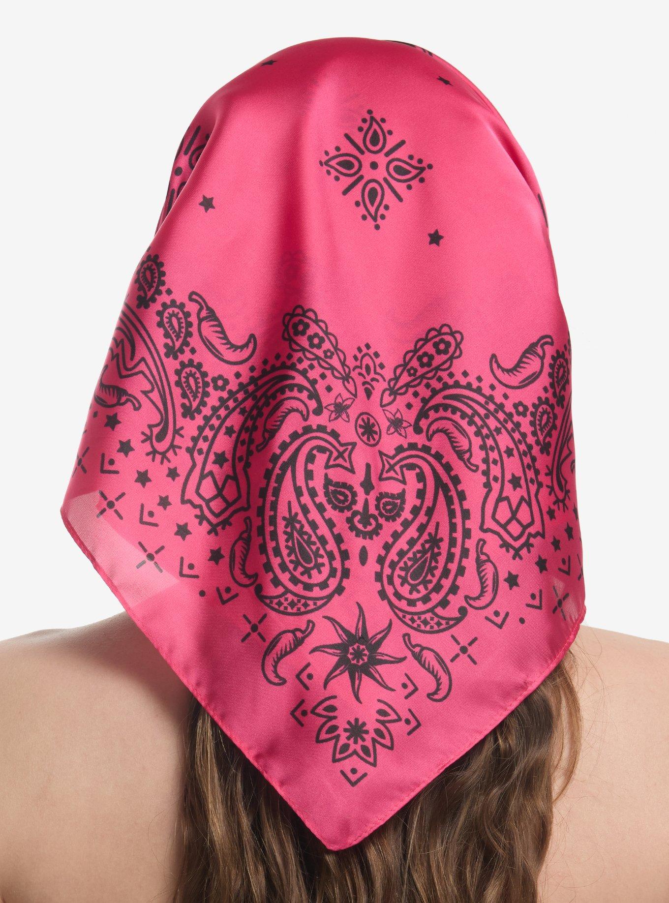 Chili Paisley Satin Hair Scarf, , hi-res