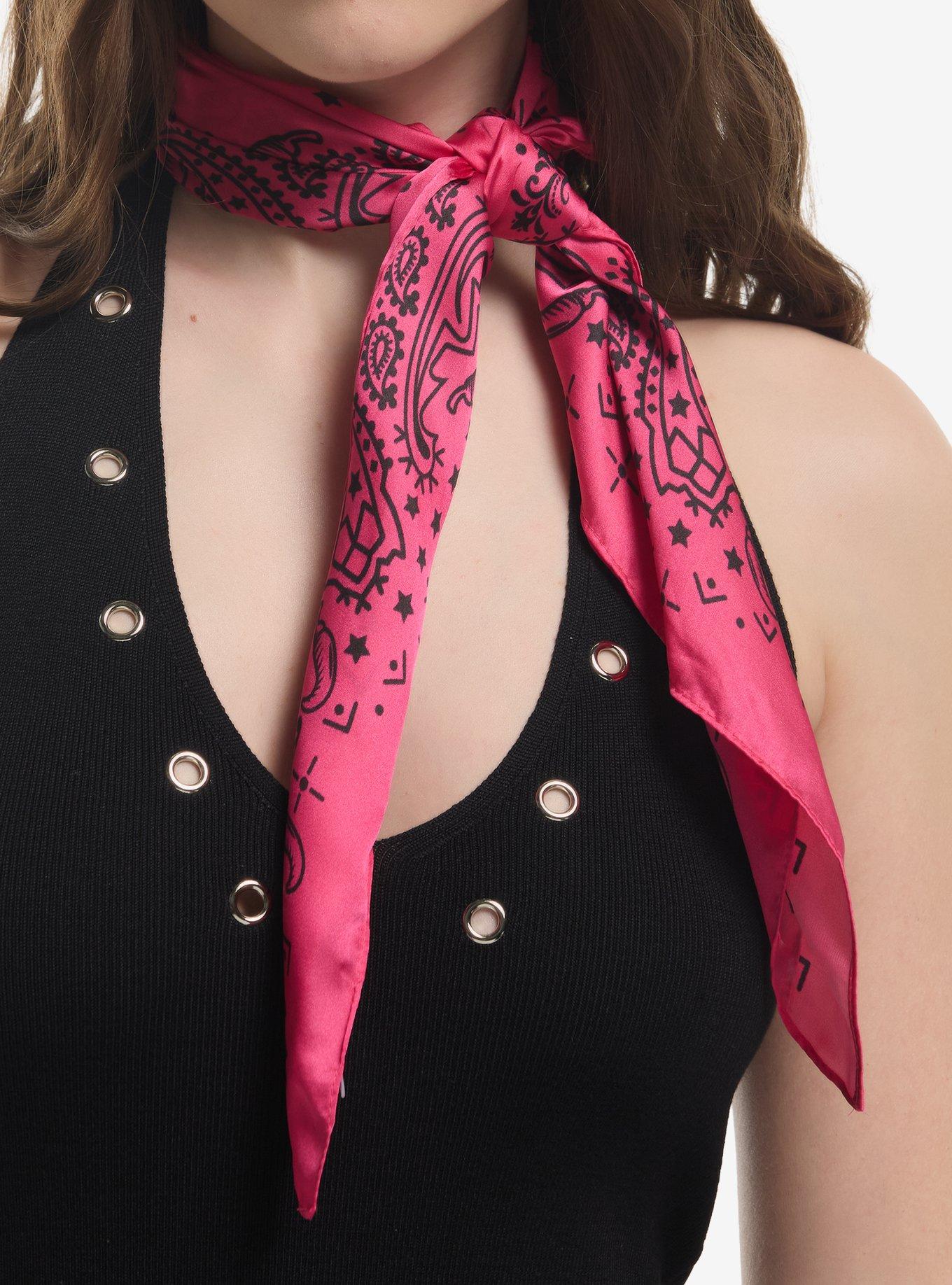 Chili Paisley Satin Hair Scarf, , alternate - view 4