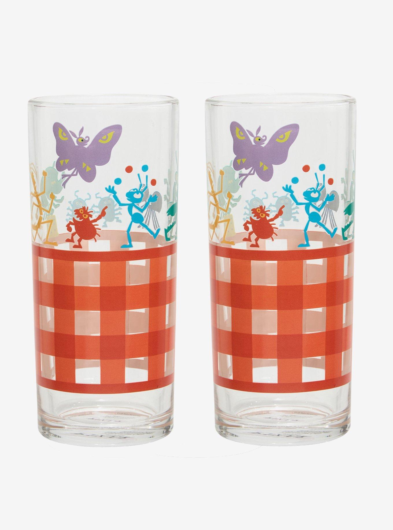 Disney Pixar A Bug's Life Gingham Glass Set &mdash; BoxLunch Exclusive, , hi-res