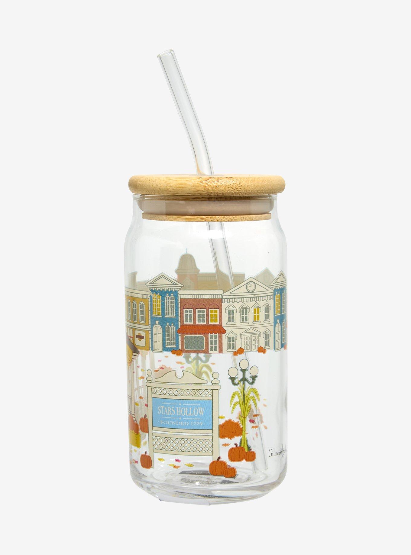 Gilmore Girls Star Hollow Autumn Festival Glass Cup with Straw - BoxLunch Exclusive, , alternate