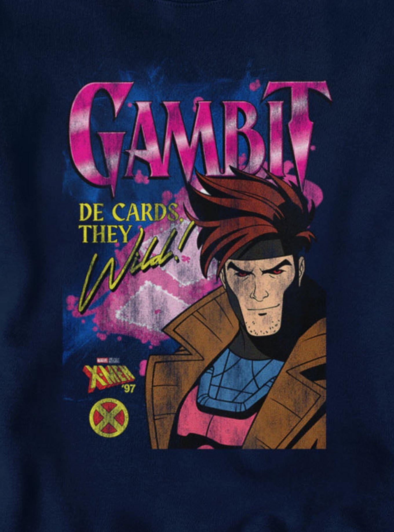 Marvel X-Men '97 Gambit Cards They Wild Sweatshirt Hot Topic Exclusive, , hi-res