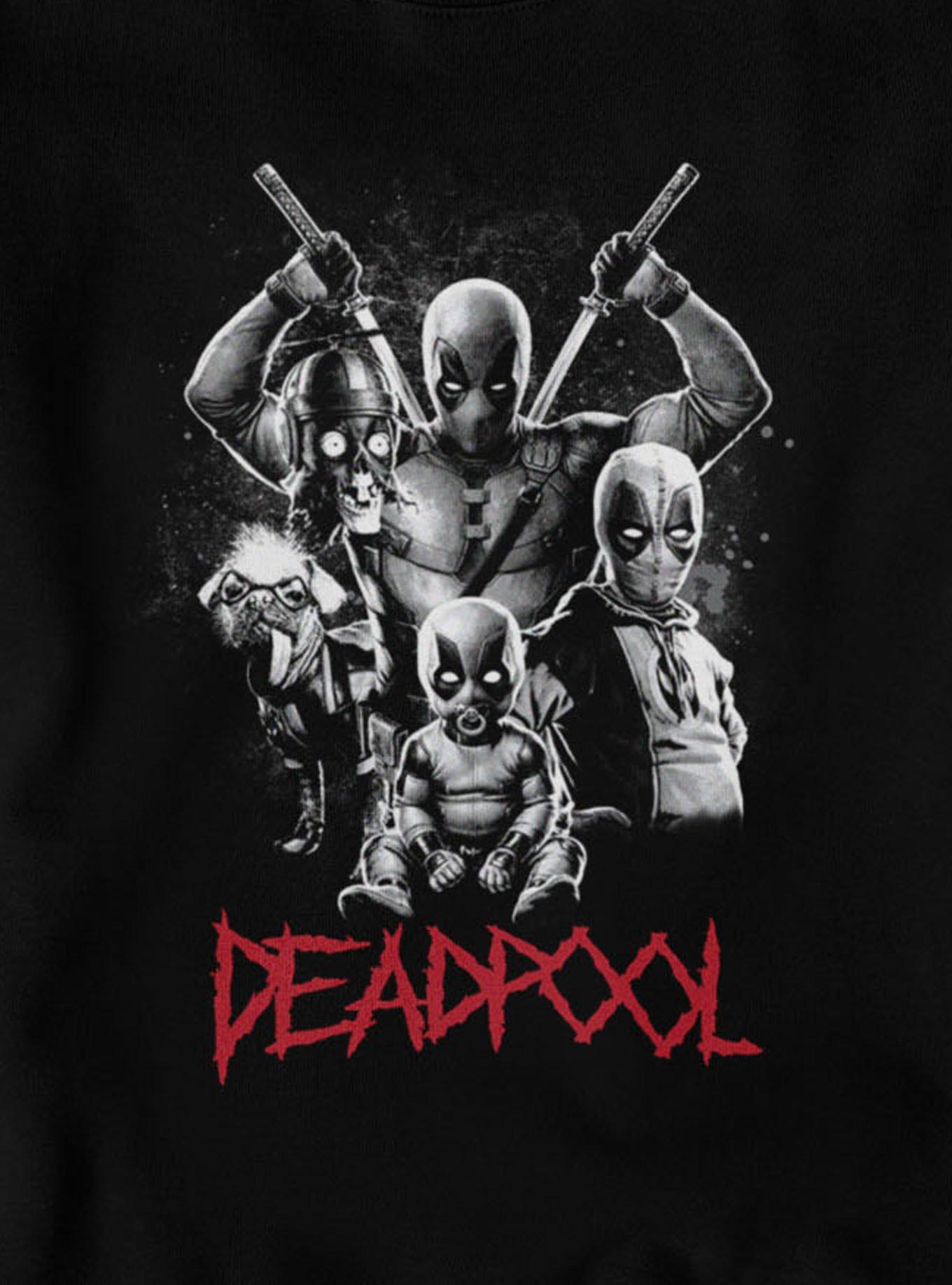 Marvel Deadpool Deadpools Collage Sweatshirt Hot Topic Exclusive, , hi-res