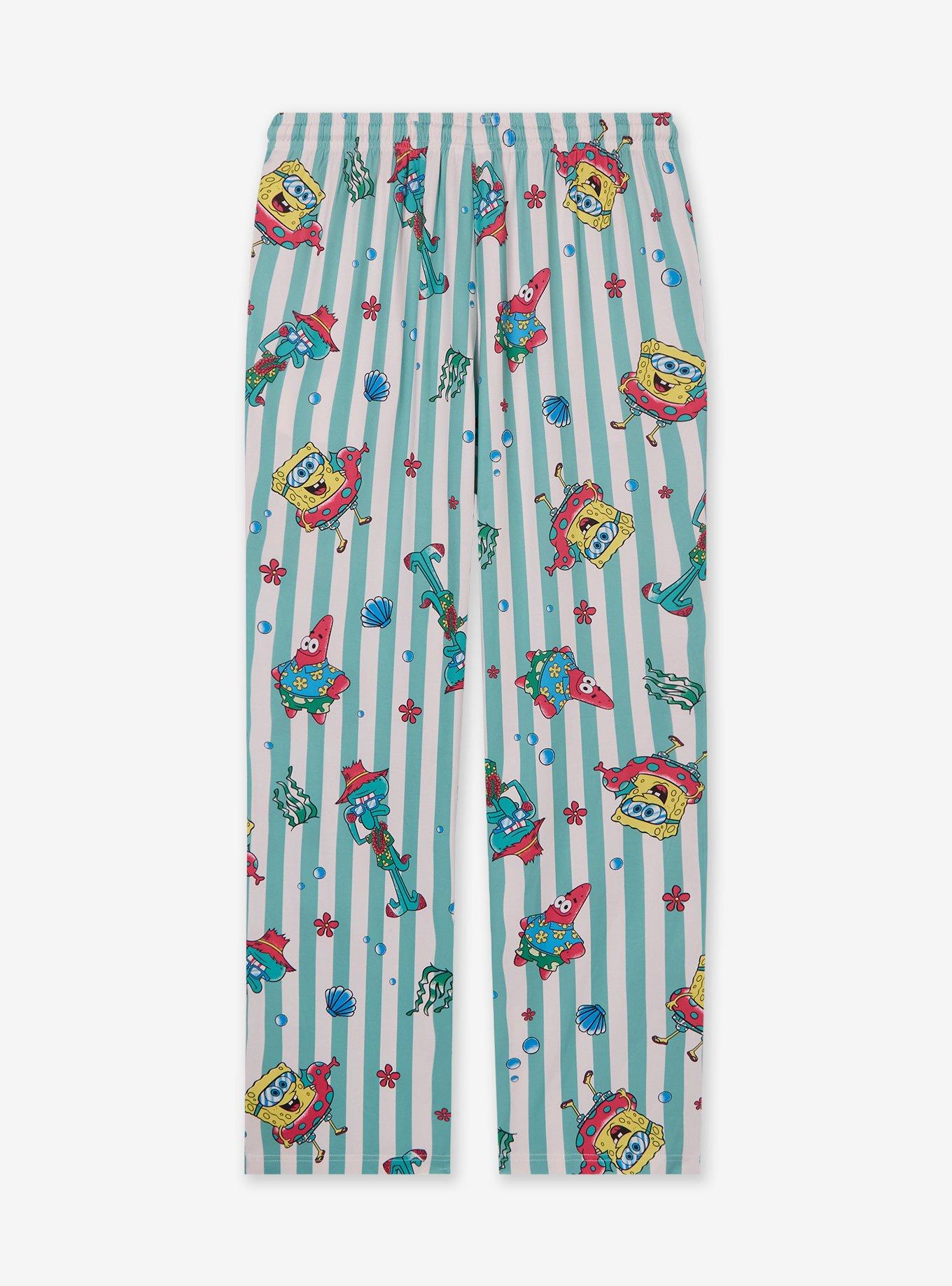 SpongeBob SquarePants Striped Allover Print Sleep Pants &mdash; BoxLunch Exclusive, , hi-res