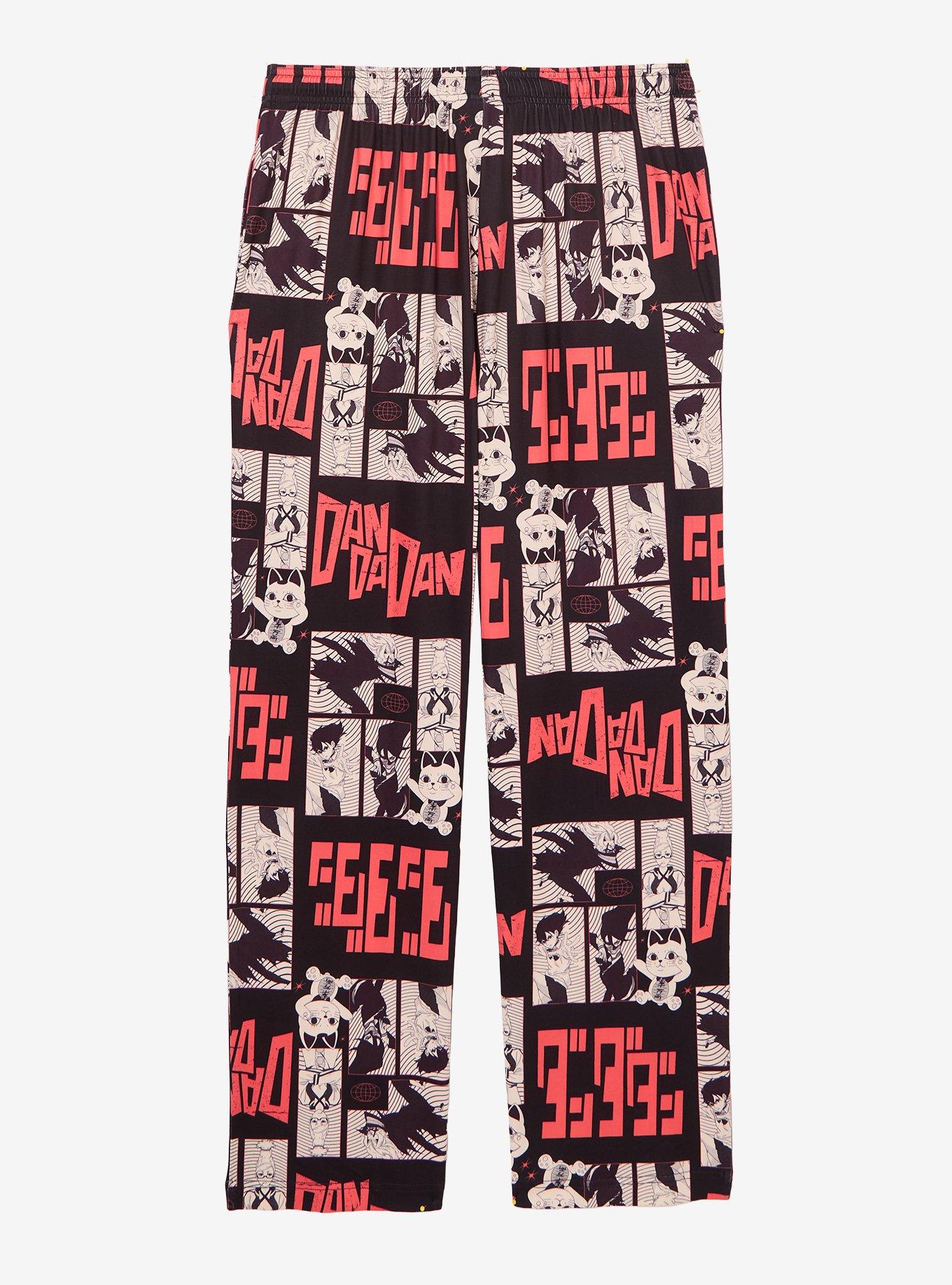 Dandadan Grid Allover Print Sleep Pants &mdash; BoxLunch Exclusive, , hi-res