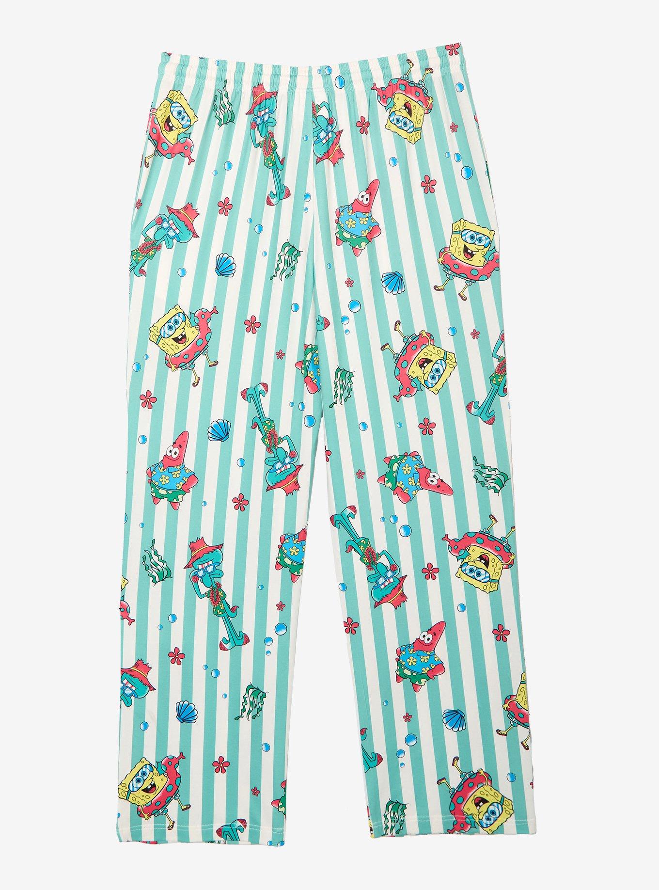 SpongeBob SquarePants Striped Allover Print Plus Size Sleep Pants &mdash; BoxLunch Exclusive, , hi-res