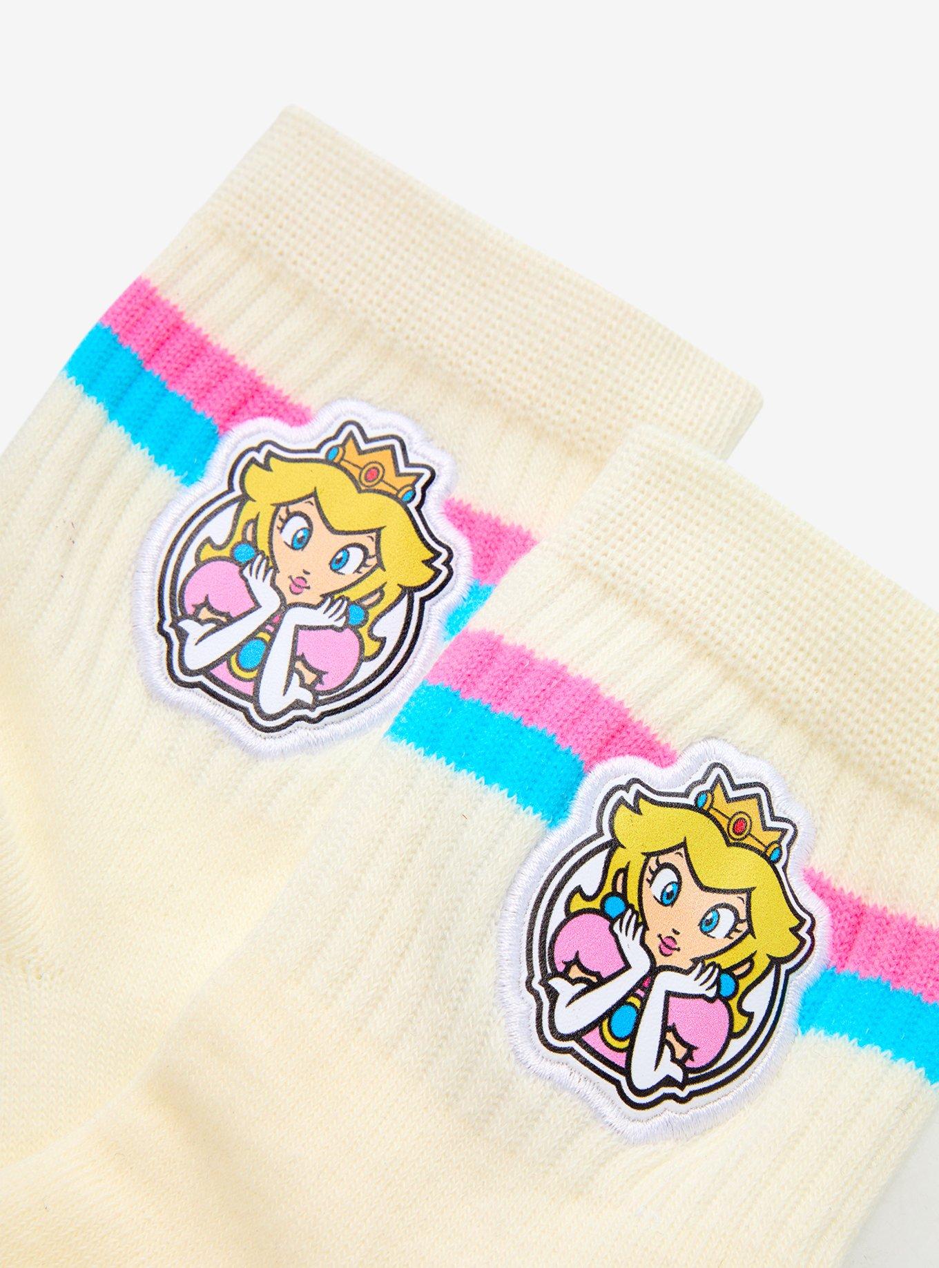 Nintendo Super Mario Bros. Princess Peach Embroidered Quarter Crew Socks - BoxLunch Exclusive, , hi-res