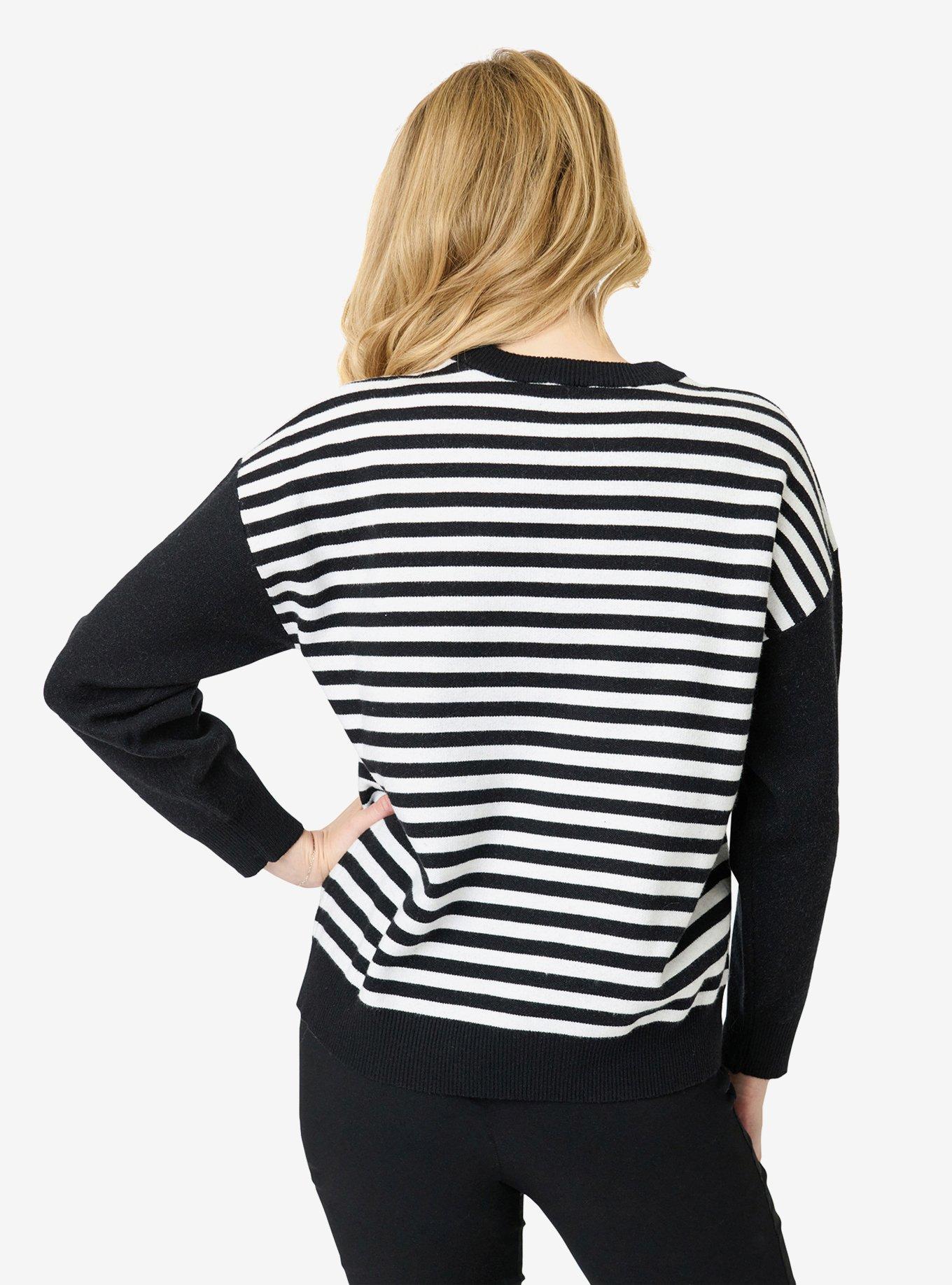 Disney Mickey & Friends Collection by Unique Vintage Black & White Stripe Mickey Sweater, , hi-res