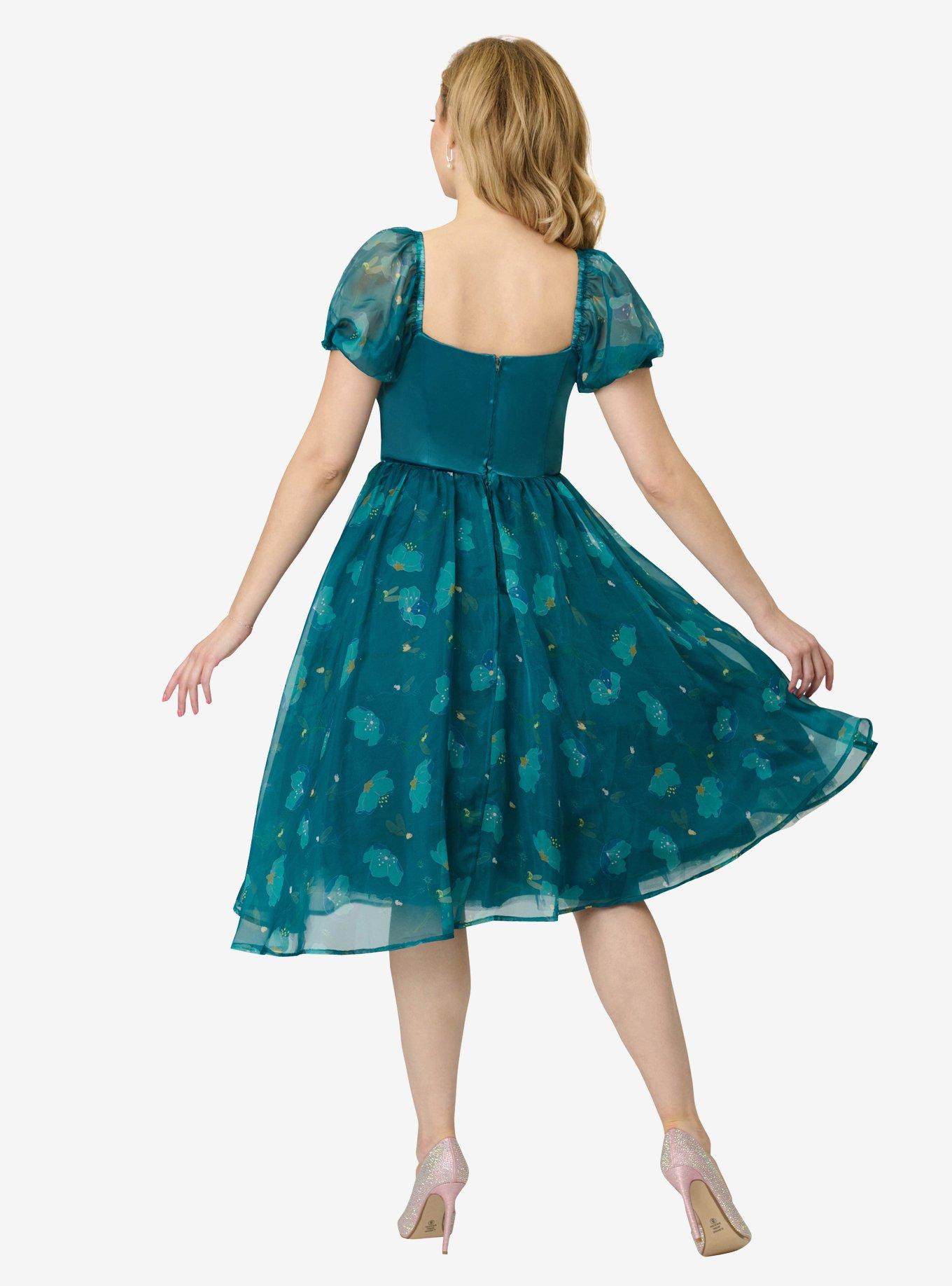 Disney Fantasia Collection by Unique Vintage Teal Fairies Light Up Swing Dress, , hi-res