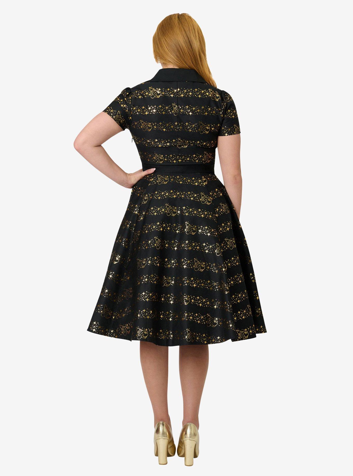 Disney Fantasia Collection by Unique Vintage Sorcerers Apprentice Cotton Swing Dress, , hi-res