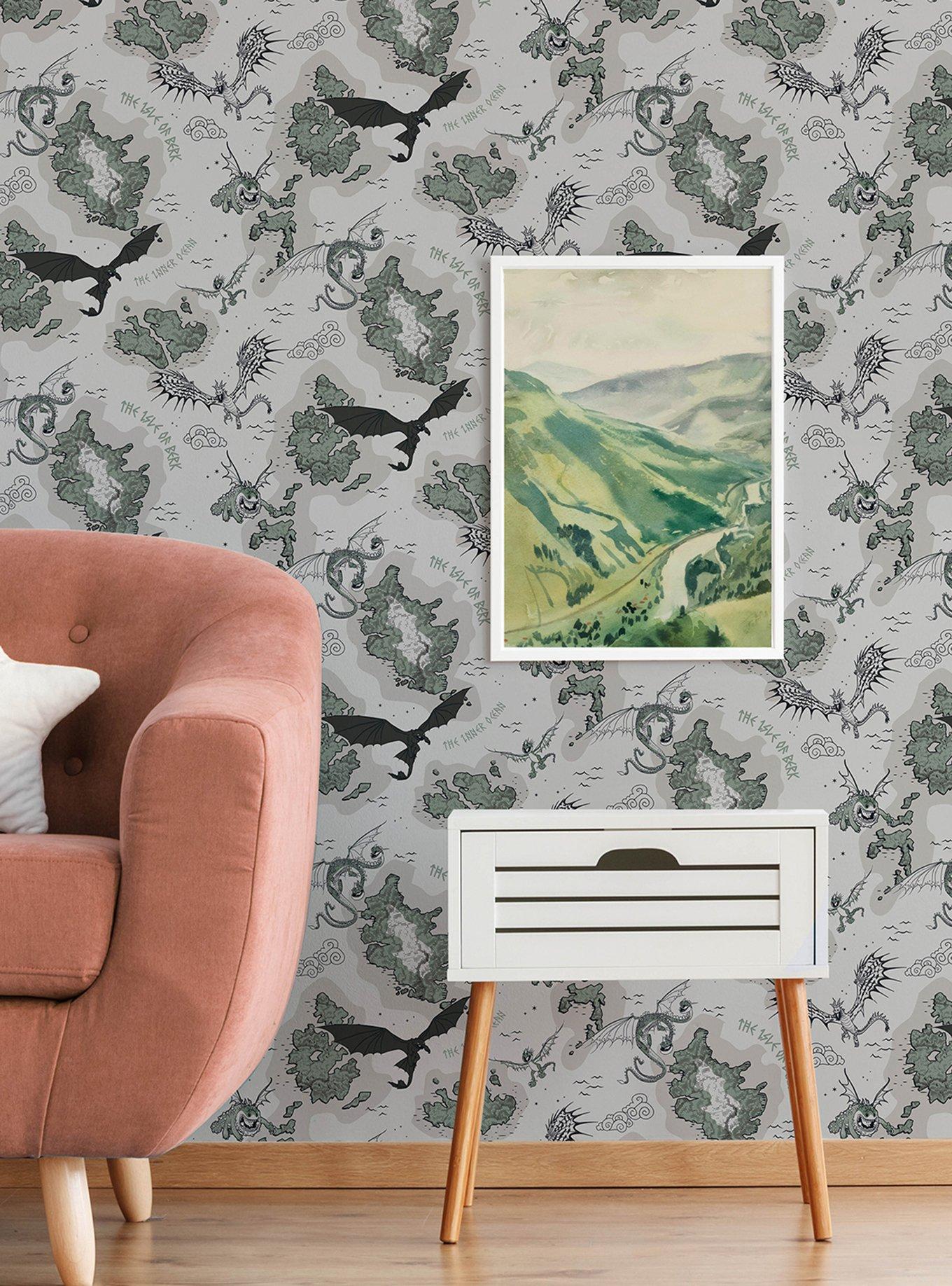 How to Train Your Dragon Isle of Berk Grey Wallpaper, , hi-res