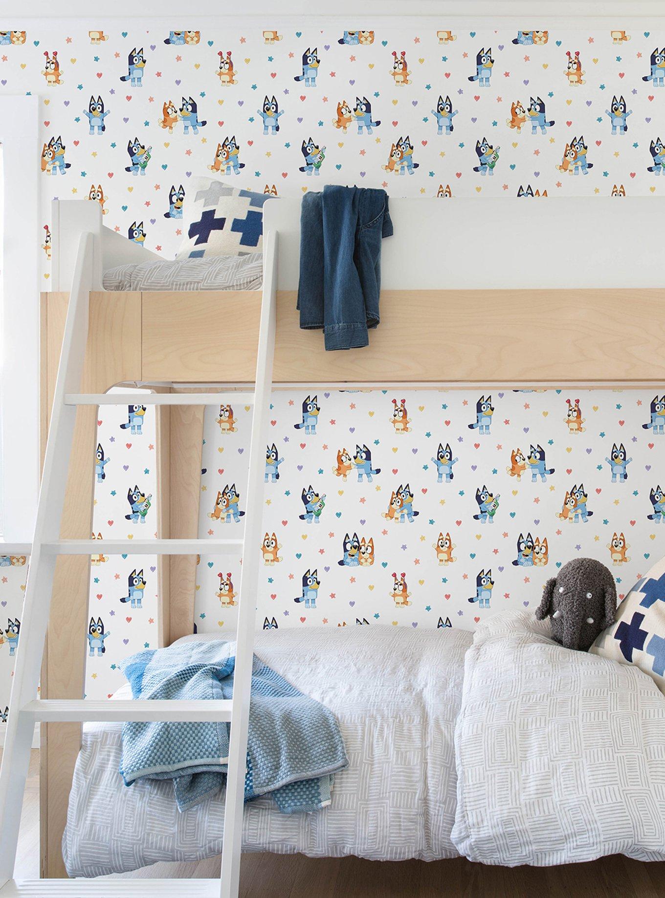 Bluey and Bingo Hearts Multicolor Wallpaper, , hi-res