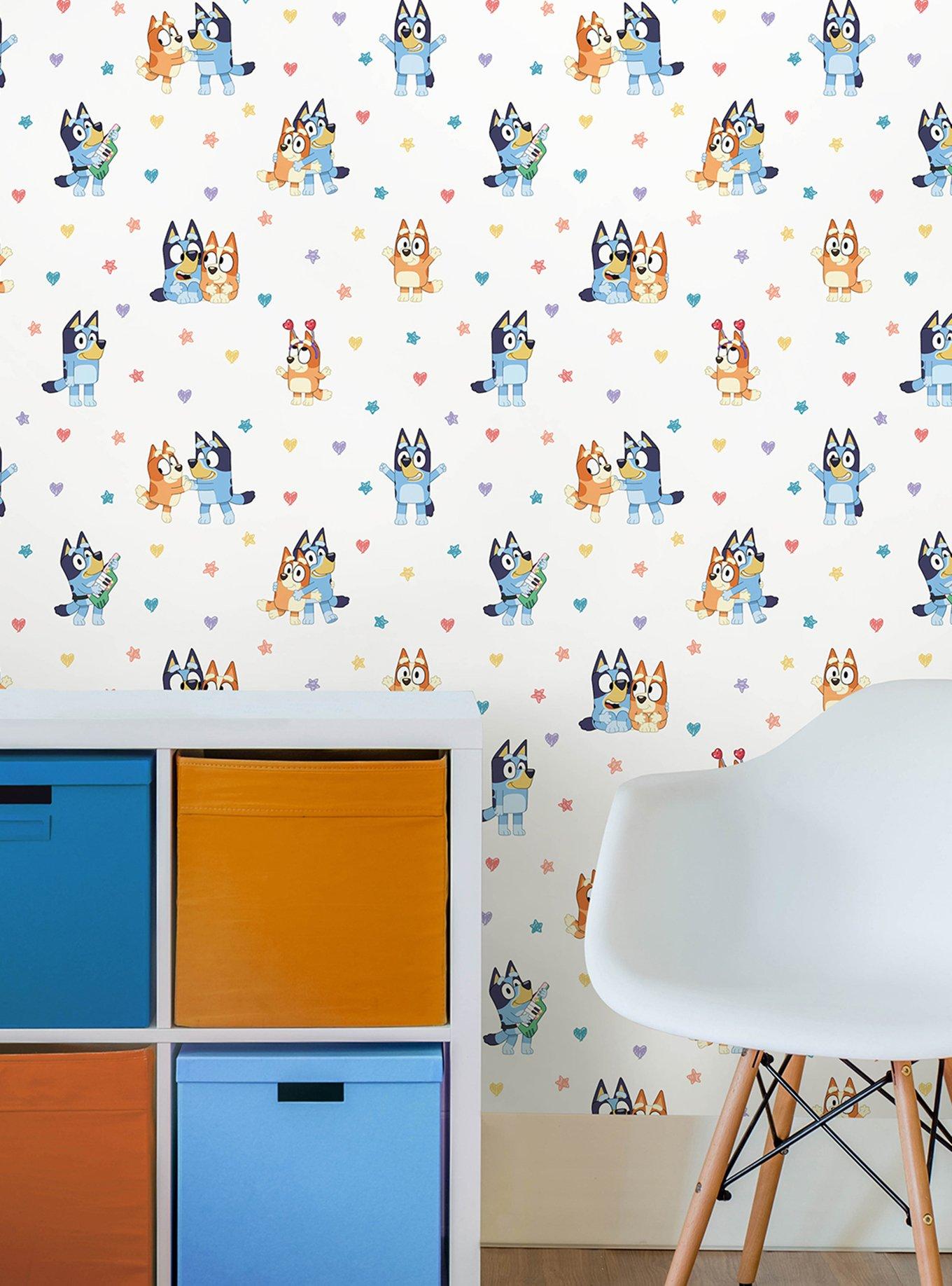 Bluey and Bingo Hearts Multicolor Wallpaper, , alternate