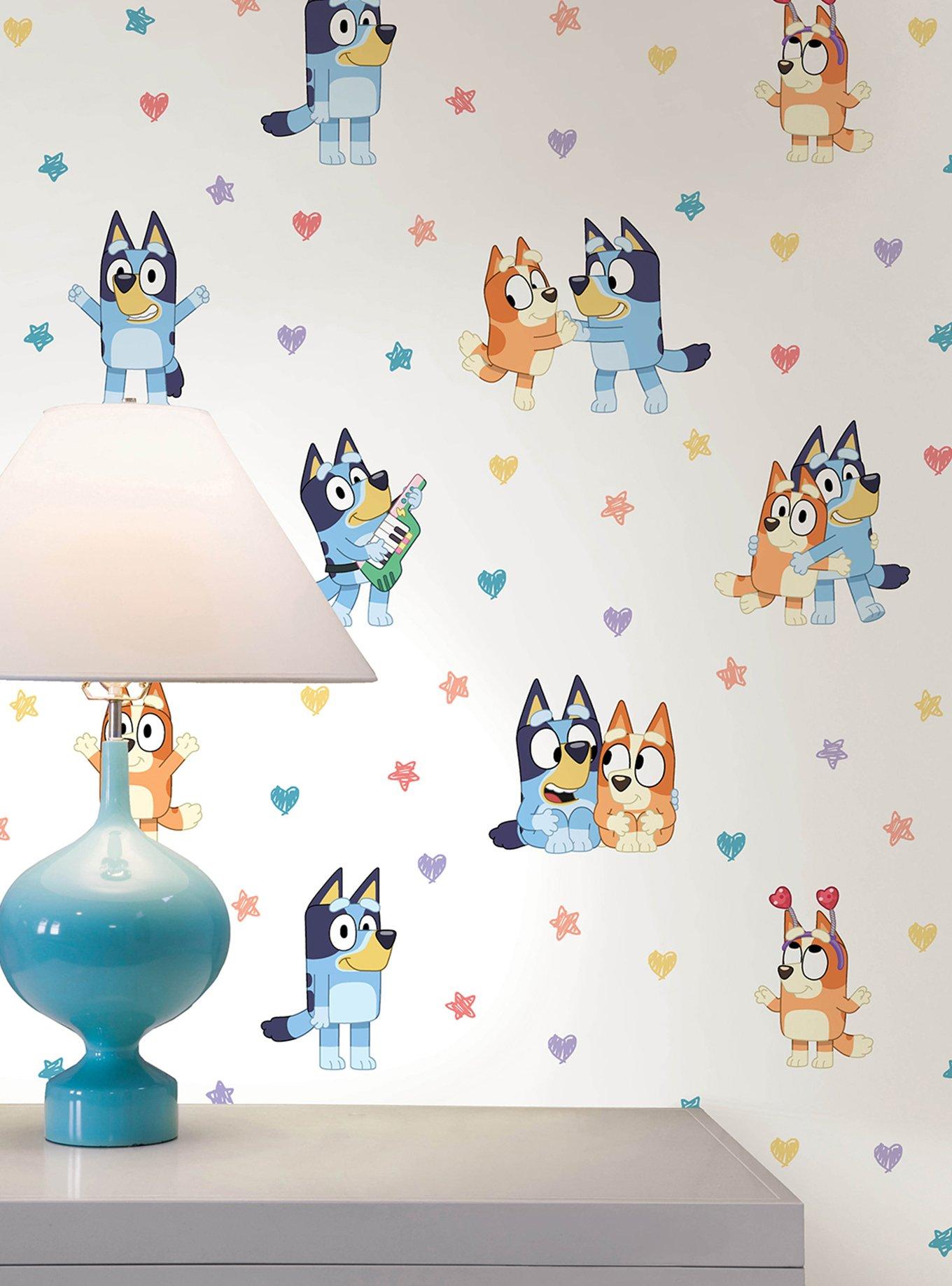 Bluey and Bingo Hearts Multicolor Wallpaper, , alternate