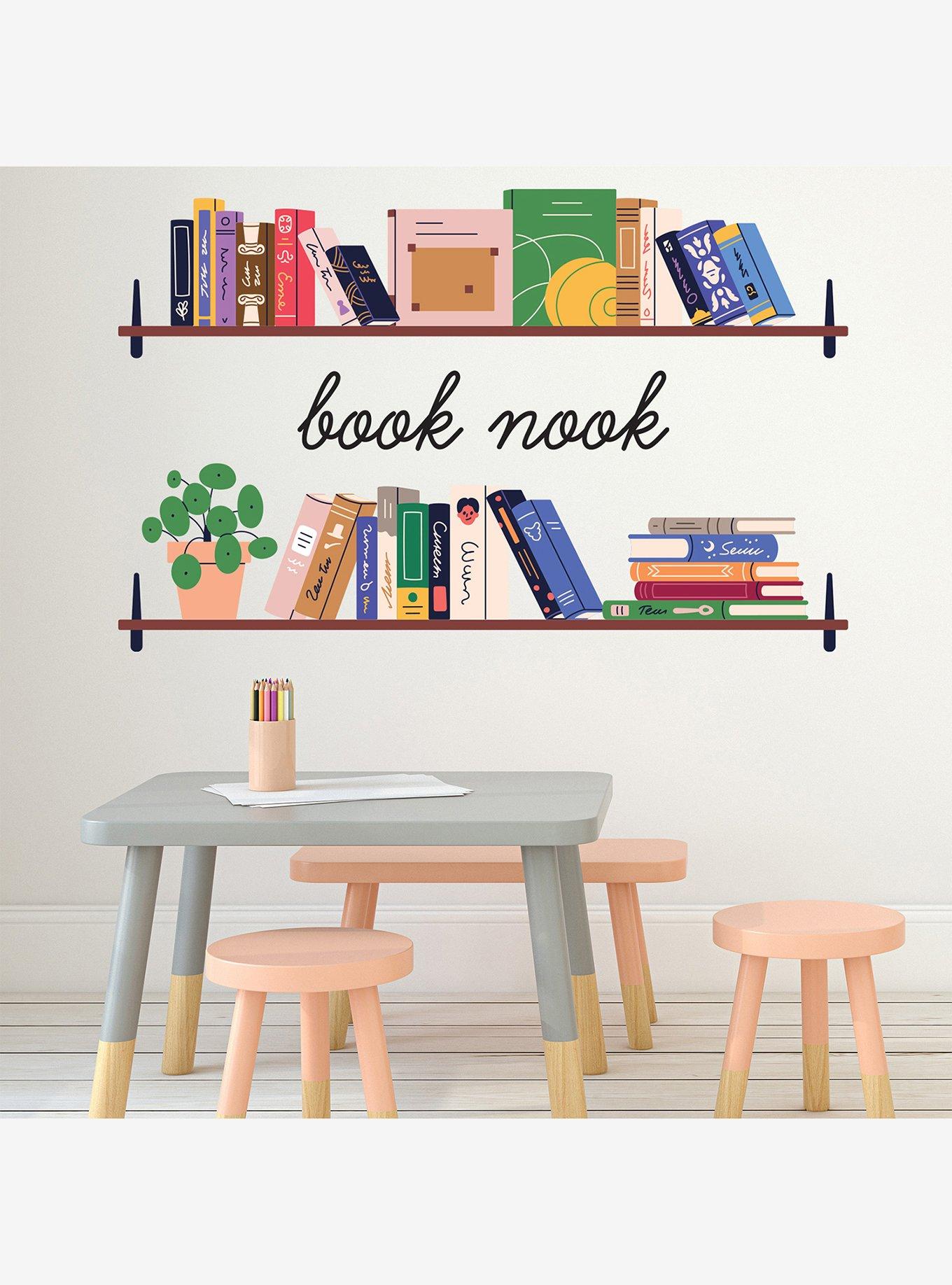 Book Nook Shelf Multicolor Wall Decals, , alternate