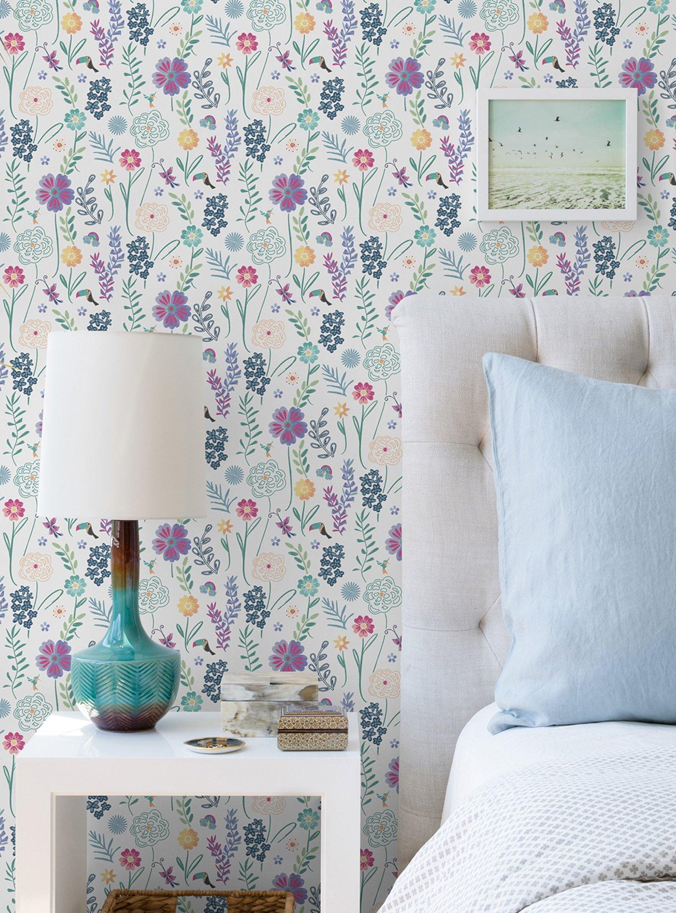 Disney Encanto White Embroidery Floral Wallpaper, , hi-res