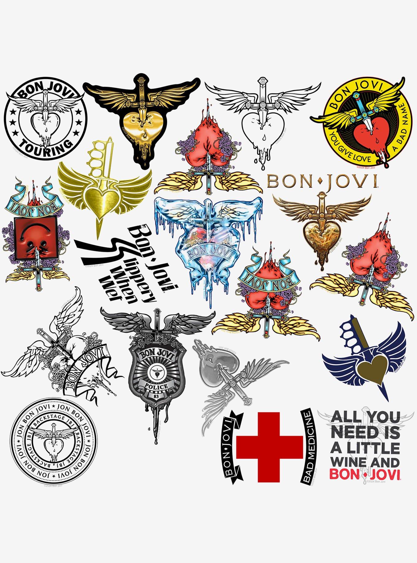 Bon Jovi Miscellaneous 100ct Sticker Pack, , alternate