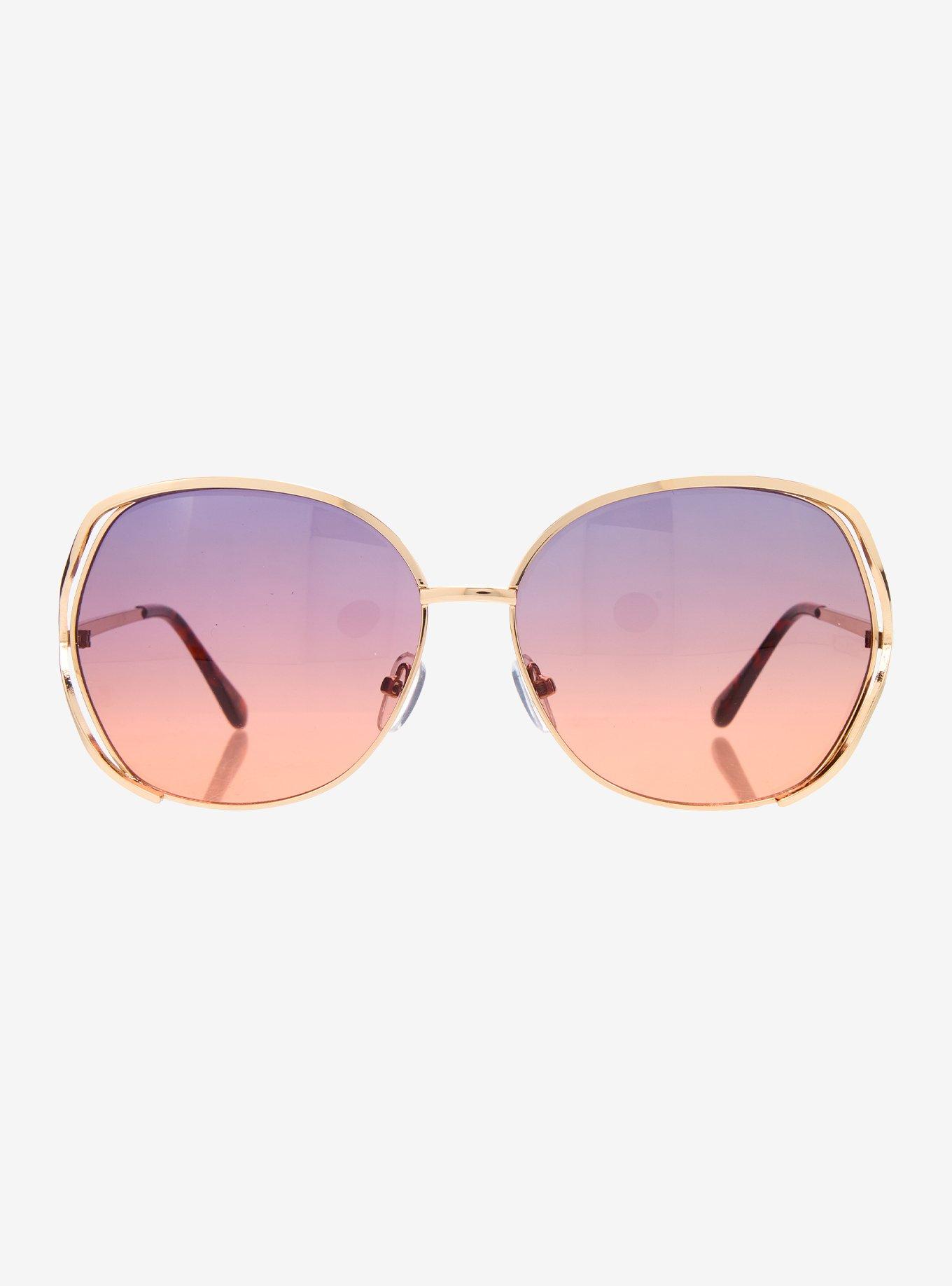 Lumi Brown Ombr&eacute; Metal Sunglasses, , hi-res
