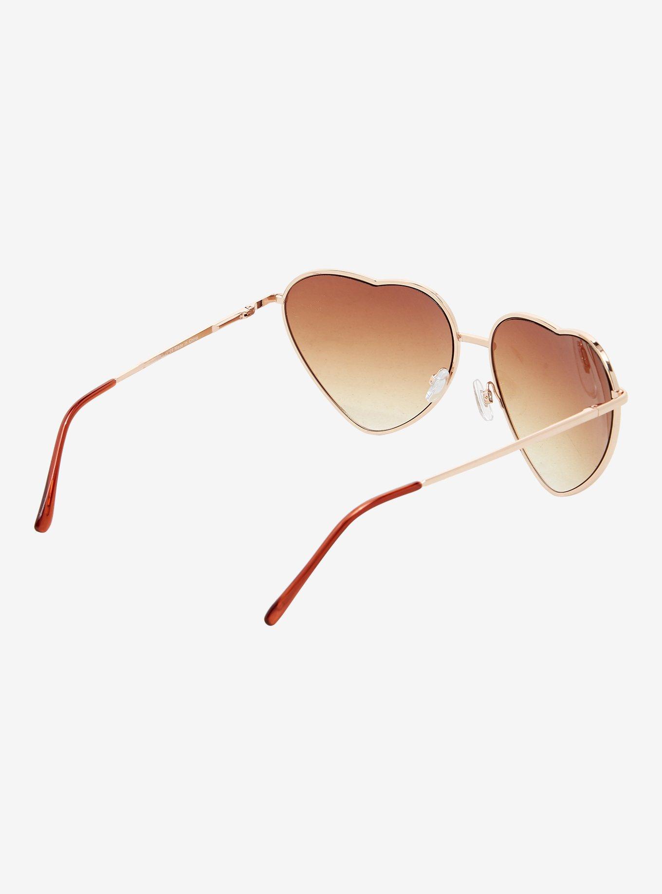 Rose Gold Heart Sunglasses, , hi-res