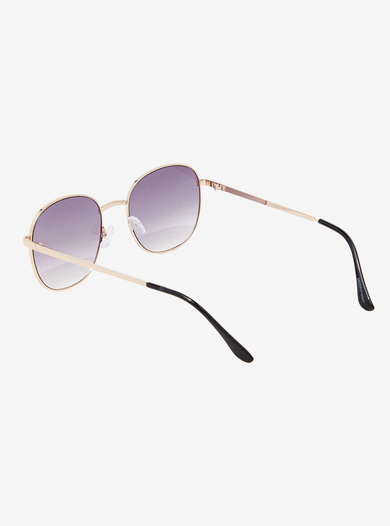 Purple Round Sunglasses, , hi-res