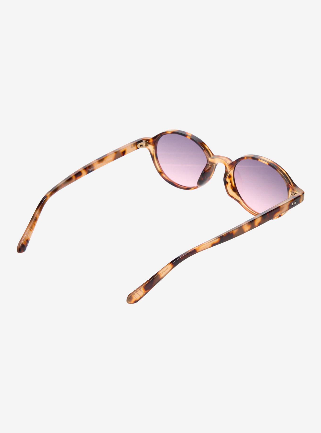 Tannon Tortoise Shell Round Sunglasses, , alternate