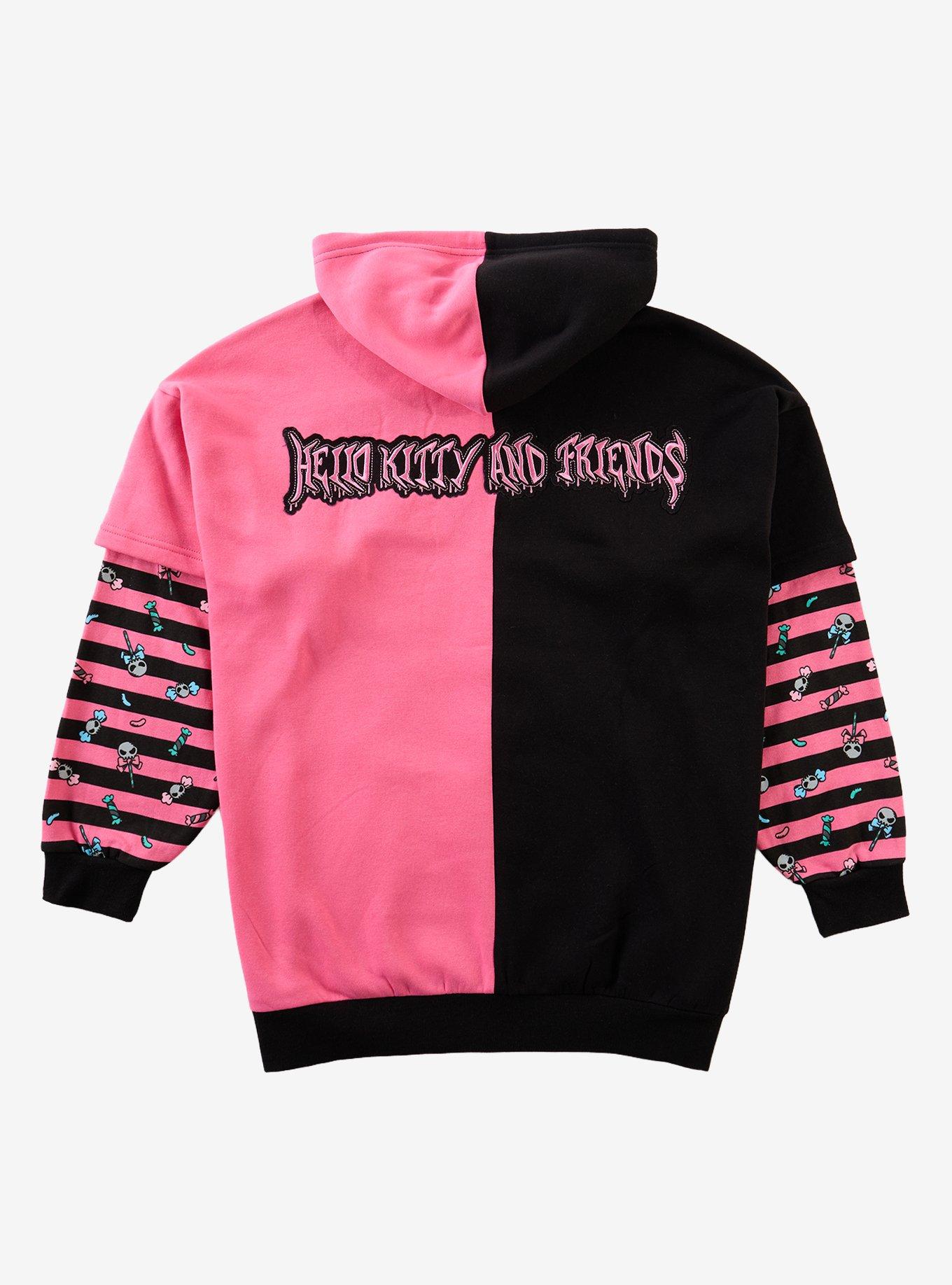 Hello Kitty And Friends Halloween Split Twofer Oversized Hoodie Plus Size, , hi-res