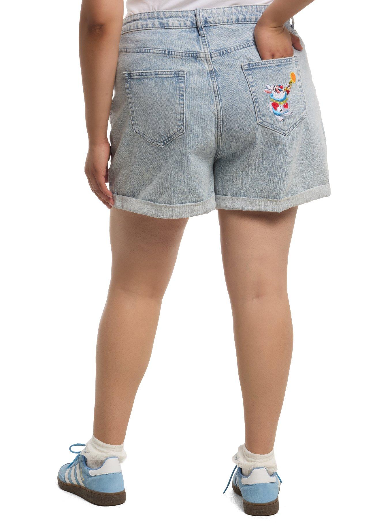 Her Universe Disney Alice In Wonderland Embroidered Mom Shorts Plus Size, , hi-res