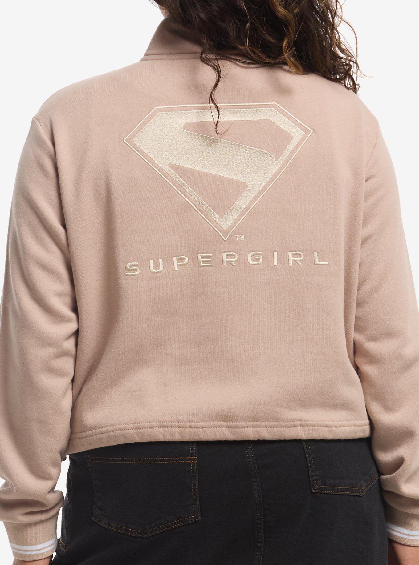 Her Universe DC Comics Supergirl Krypton Cityscape Cropped Plus Size Quarter-Zip Crewneck Her Universe Exclusive, , hi-res