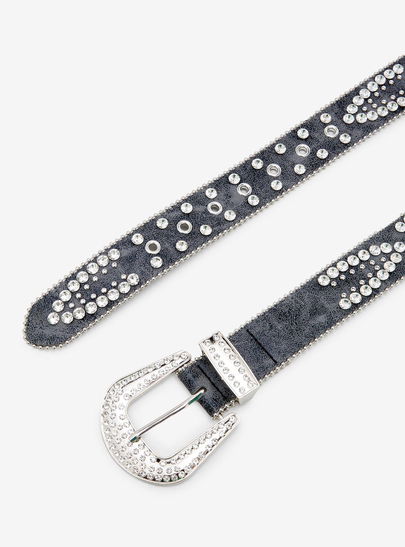 Grey Wash Bling Belt, , hi-res