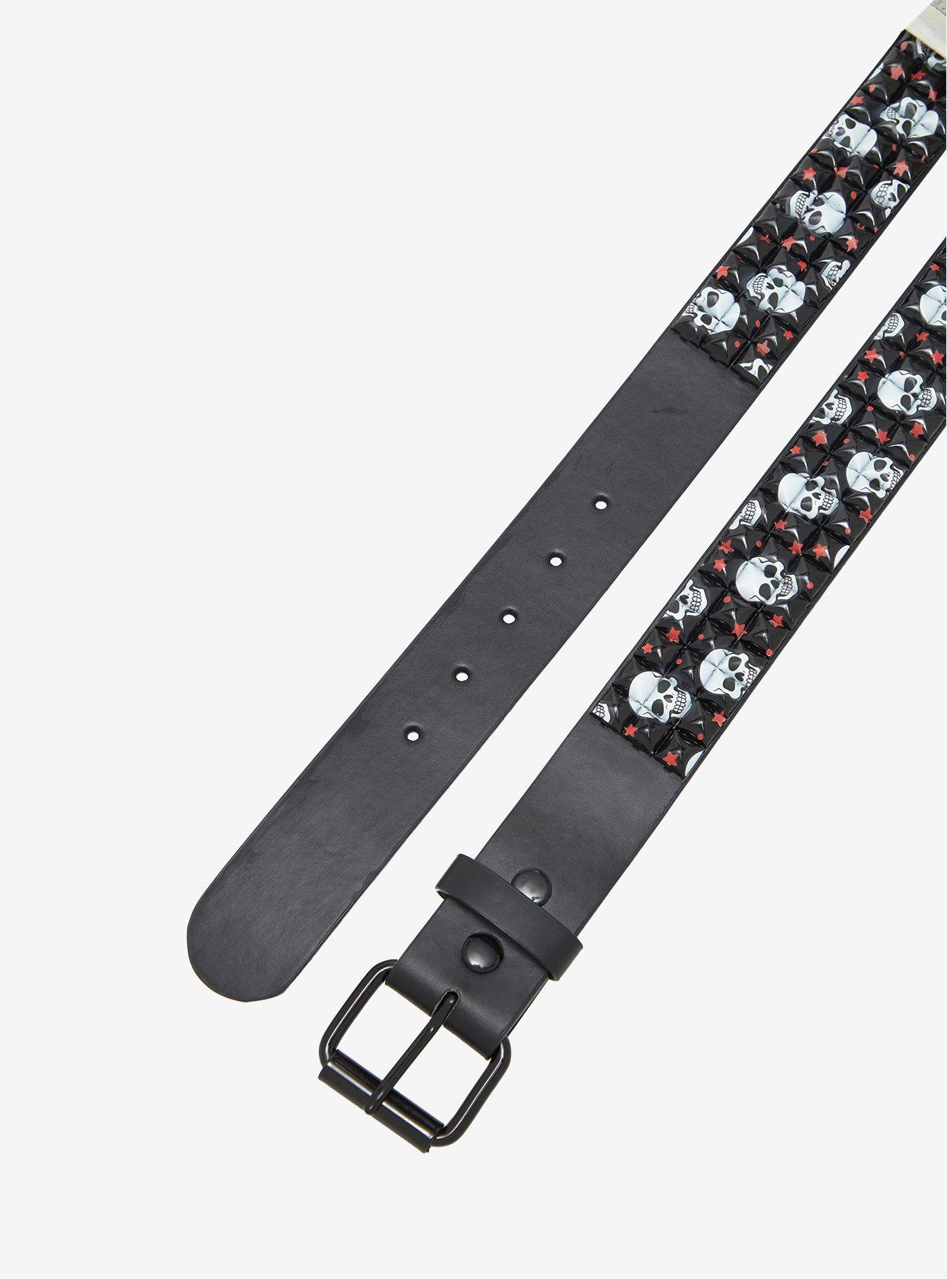 Skull & Star Pyramid Stud Belt, , hi-res