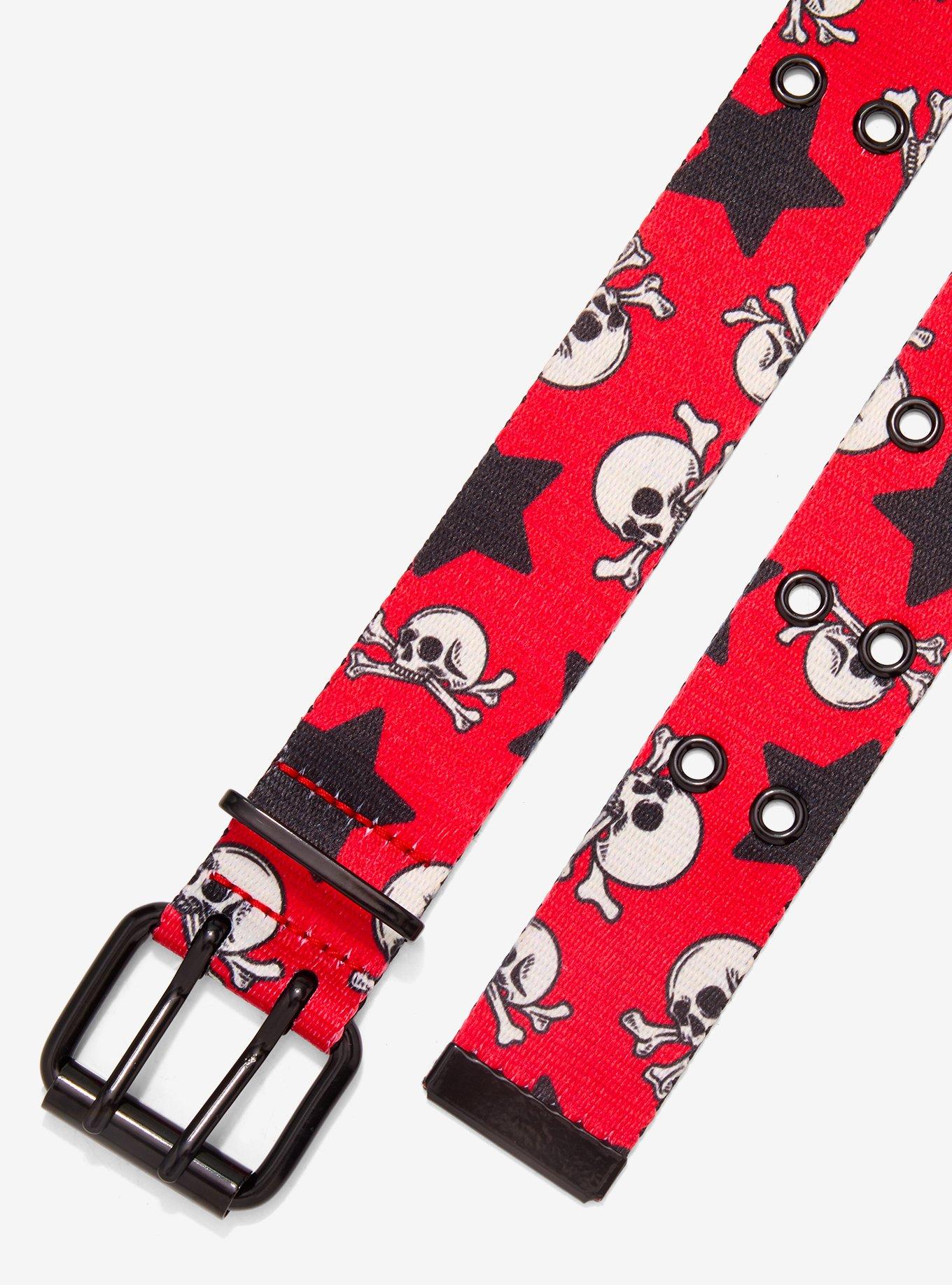 Skull & Star Grommet Belt, , hi-res